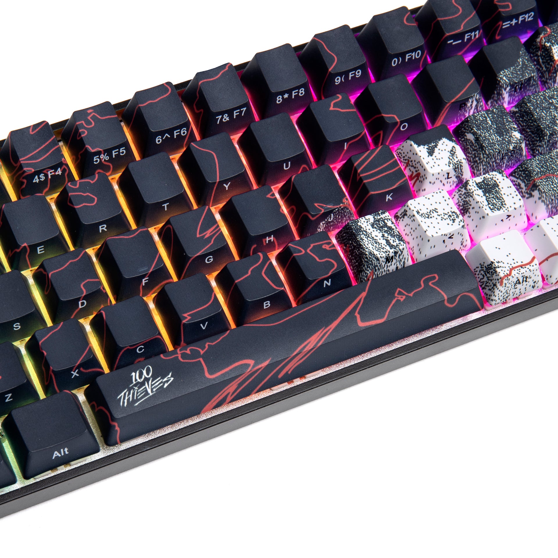 100 Thieves x Higround Custom Mechanical Keycaps - Gaming & Typing Keycaps for PC, Mac, Laptop - Perfect for Esports, Streaming & Office Use