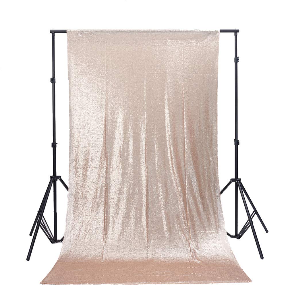 TRLYC 3Ft7Ft Champagne Sequin Photography Backdrop - Elegant Wedding & Party Background Decor - Perfect for Bridal Showers, Birthday Parties, and Event Photography