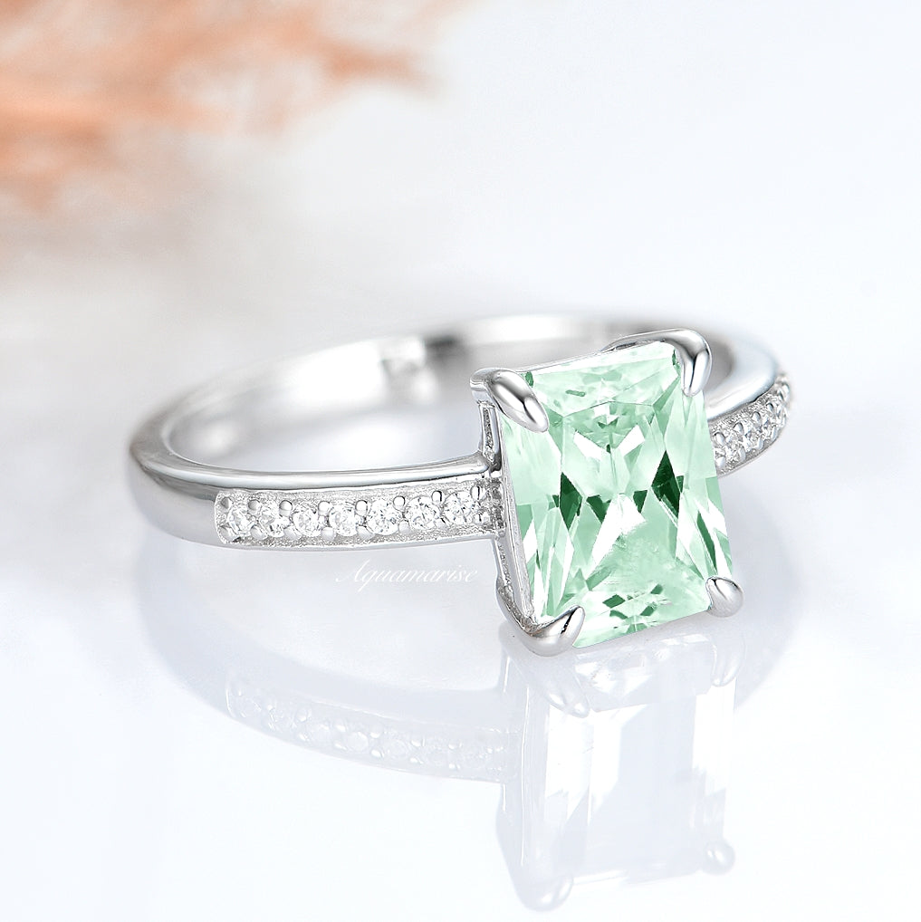 Ava Mint Green Sapphire Ring for Women - Sterling Silver 925 Jewelry, Elegant Gift for Anniversary, Birthday & Engagement - Perfect for Everyday Wear & Special Occasions