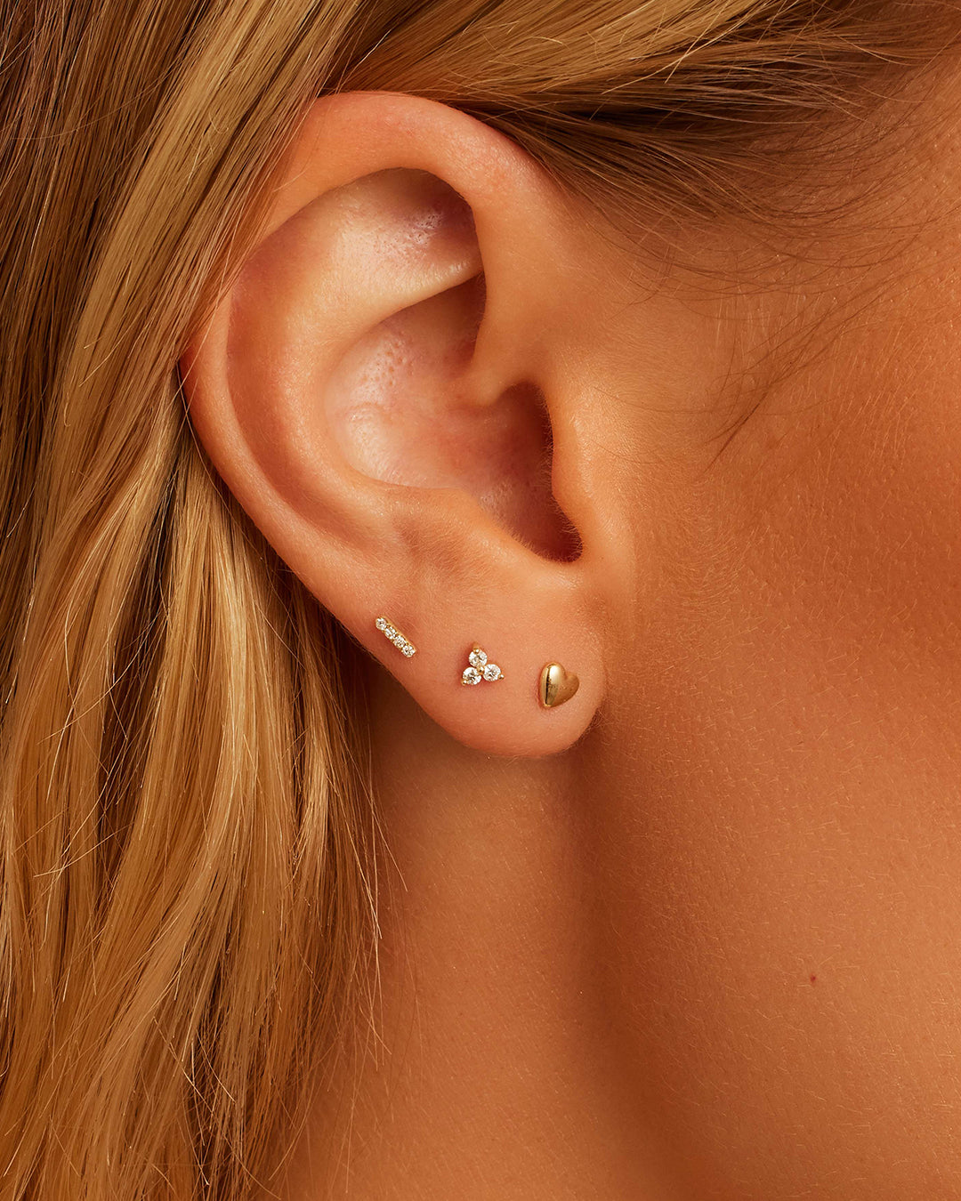 Diamond Bali Flat Back Stud Earrings for Women - Hypoallergenic Surgical Steel Ear Studs for Daily Wear, Parties & Special Occasions
