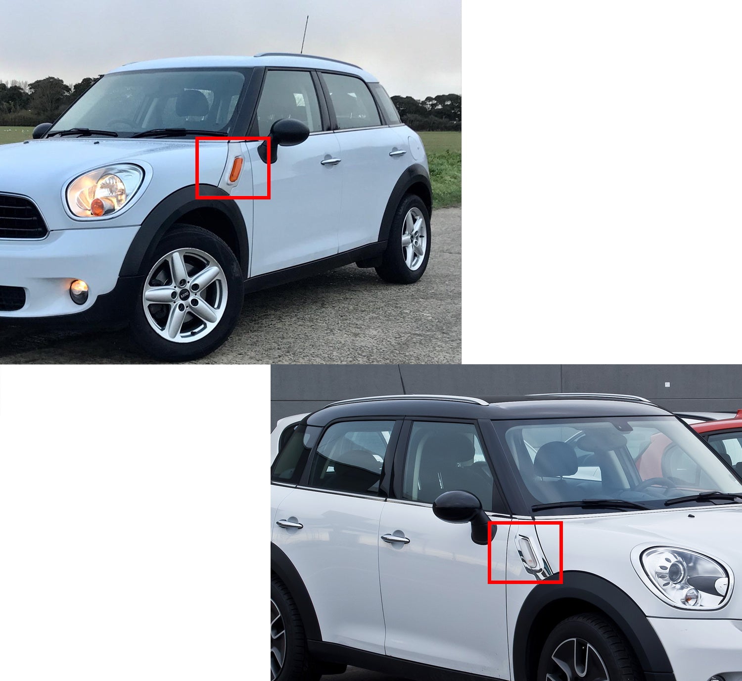 Clear Lens Front Fender Side Marker Lights Housings for 2011-2016 MINI Cooper R60 R61 - Perfect for Night Driving & Custom Car Styling