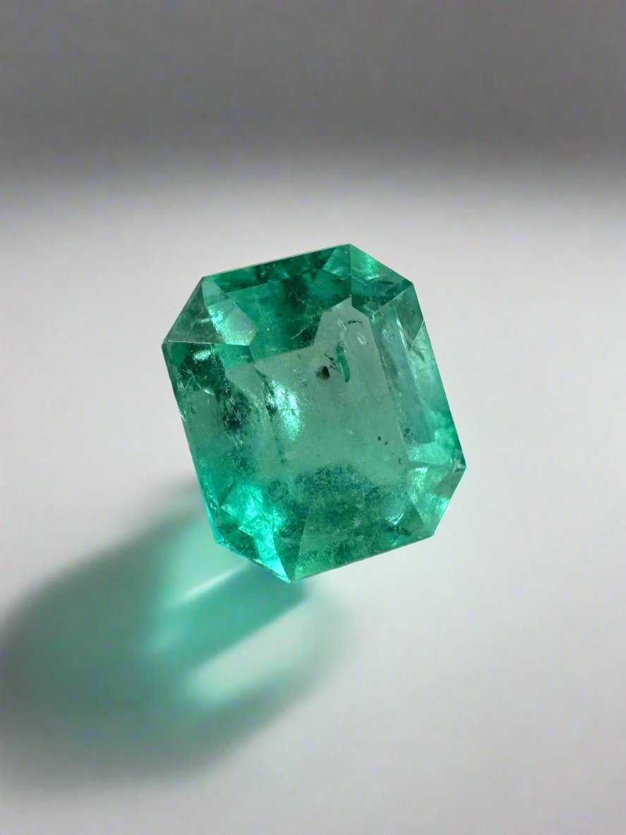 1.50 Carat Natural Colombian Emerald - 7.4x6.3mm Eye Clean Emerald Cut Loose Gemstone for Engagement Rings, Jewelry Making & Fine Collections