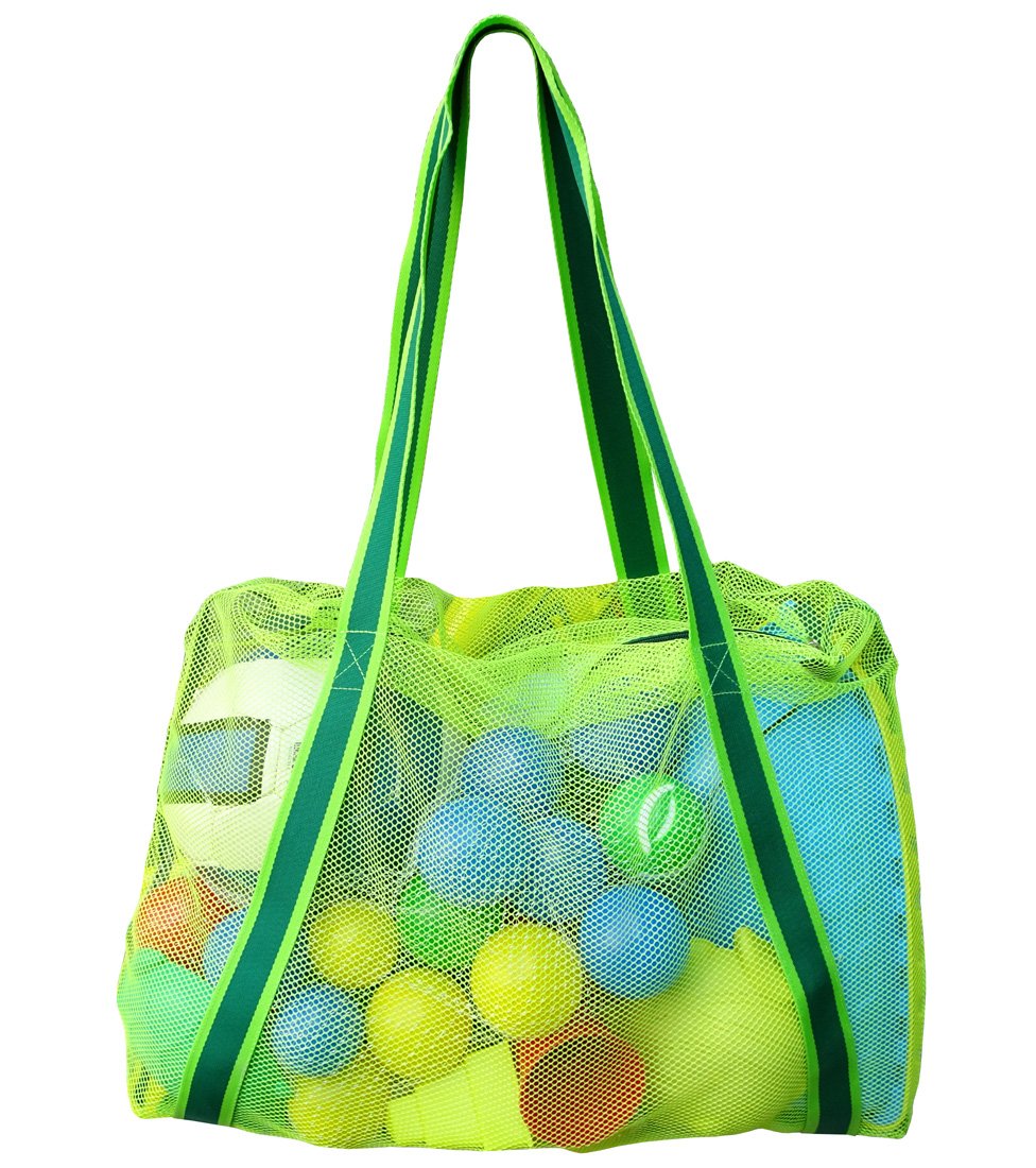 Large Zippered Beach Bag - Lightweight Mesh Toy Storage for Pool, Sand & Swim Gear - Perfect for Beach Trips, Pool Parties & Outdoor Adventures