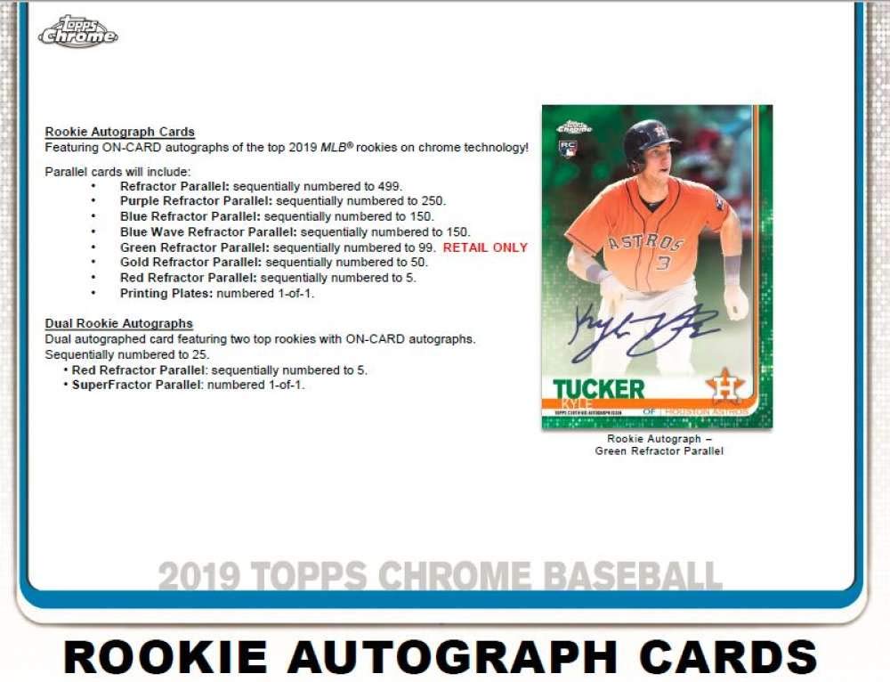 2019 Topps Chrome Baseball Blaster Box - 8 Packs (4 Cards Each) with 4 Sepia Refractors | MLB Trading Cards Collection for Sports Fans & Collectors | Perfect for Gifts, Display, and Investment