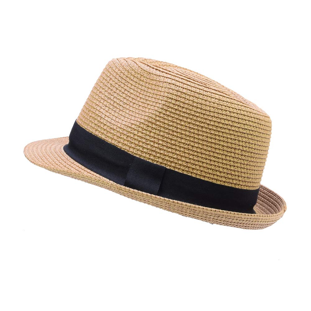 Stylish Unisex Kids Straw Fedora Hat - Sun Protection for Boys & Girls - Perfect for Beach, Outdoor Play, and Summer Fashion