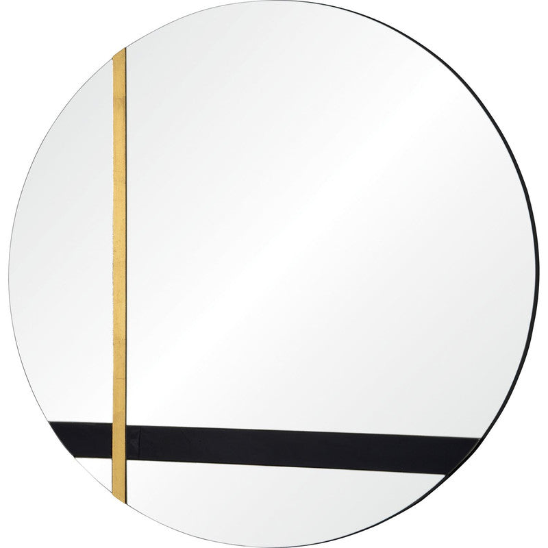 Elegant Bridgeport Mirror with Gold Leaf and Black Frame - Perfect for Living Room, Bedroom, or Entryway Decor