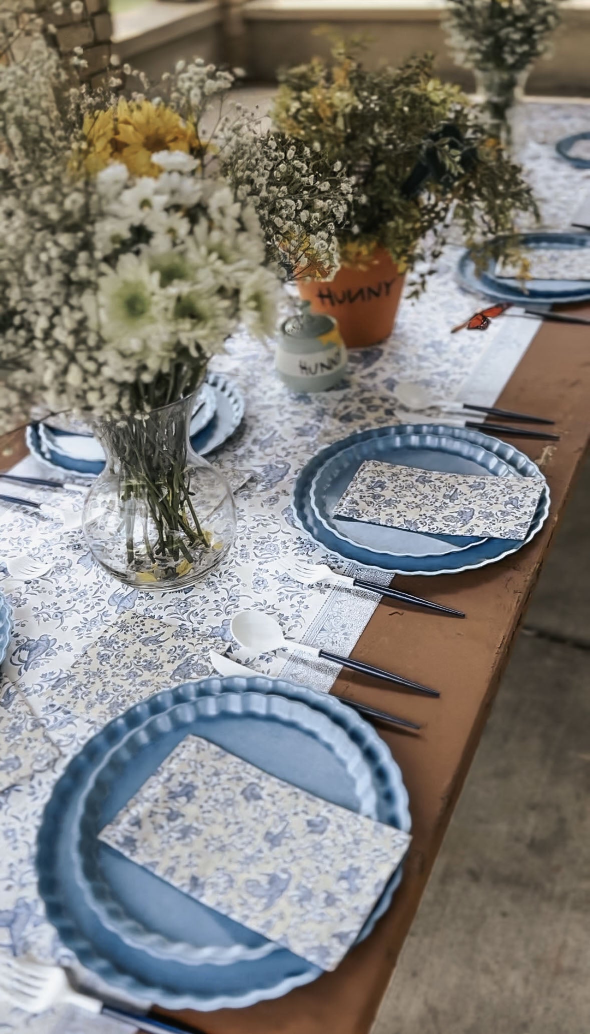 Eco-Friendly Dinner Plates Set of 8 - French Blue Ceramic Plates for Everyday Use, Parties & Sustainable Dining | Dishwasher & Microwave Safe
