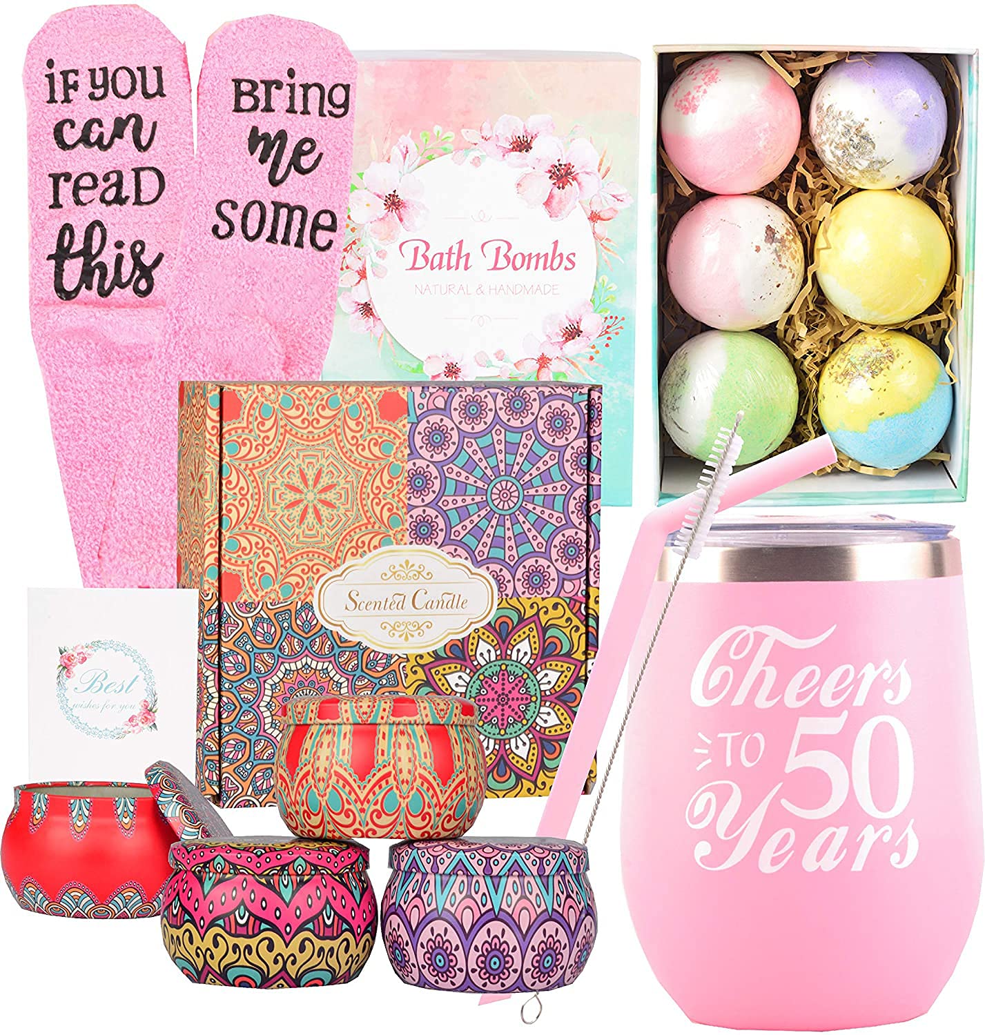 50th Birthday Gifts for Women - Thoughtful Gift Sets & Decorations for 50 Year Old Women - Perfect for Milestone Celebrations, Parties & Special Moments