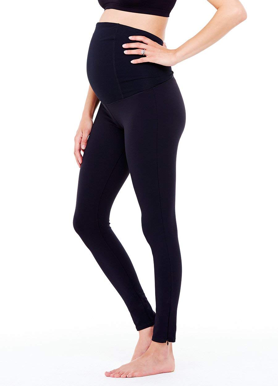 Ingrid & Isabel Maternity Ankle Zip Legging - Comfortable Stretchy Pregnancy Pants for Workouts & Everyday Wear | Perfect for Yoga, Running & Maternity Fashion