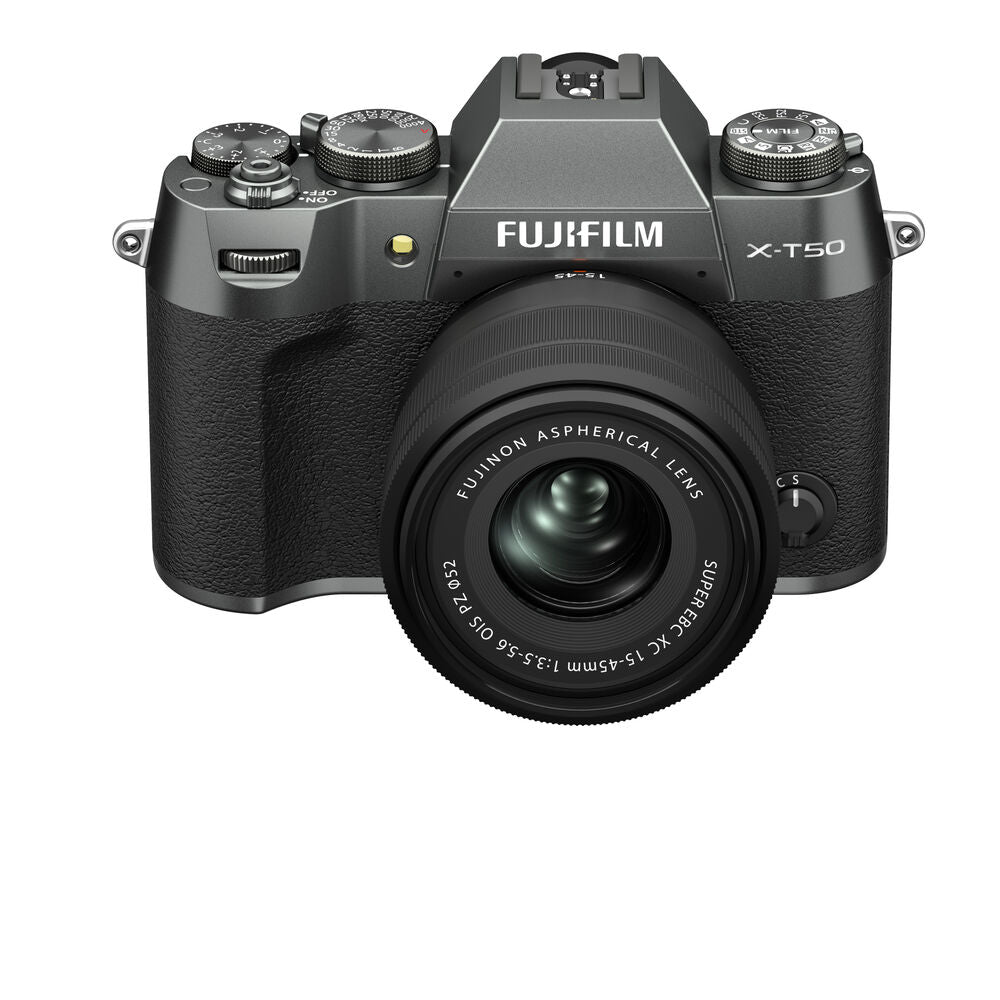 FUJIFILM X-T50 Mirrorless Digital Camera with 15-45mm f/3.5-5.6 Lens Kit (Charcoal Silver) - Perfect for Travel Photography, Vlogging & Street Shooting