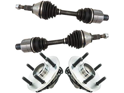 Front Axle and Wheel Hub Assembly Kit for 2012-2017 Ram 1500 4WD - 4 Piece Set - Heavy Duty Replacement Parts for Off-Road & Towing Use