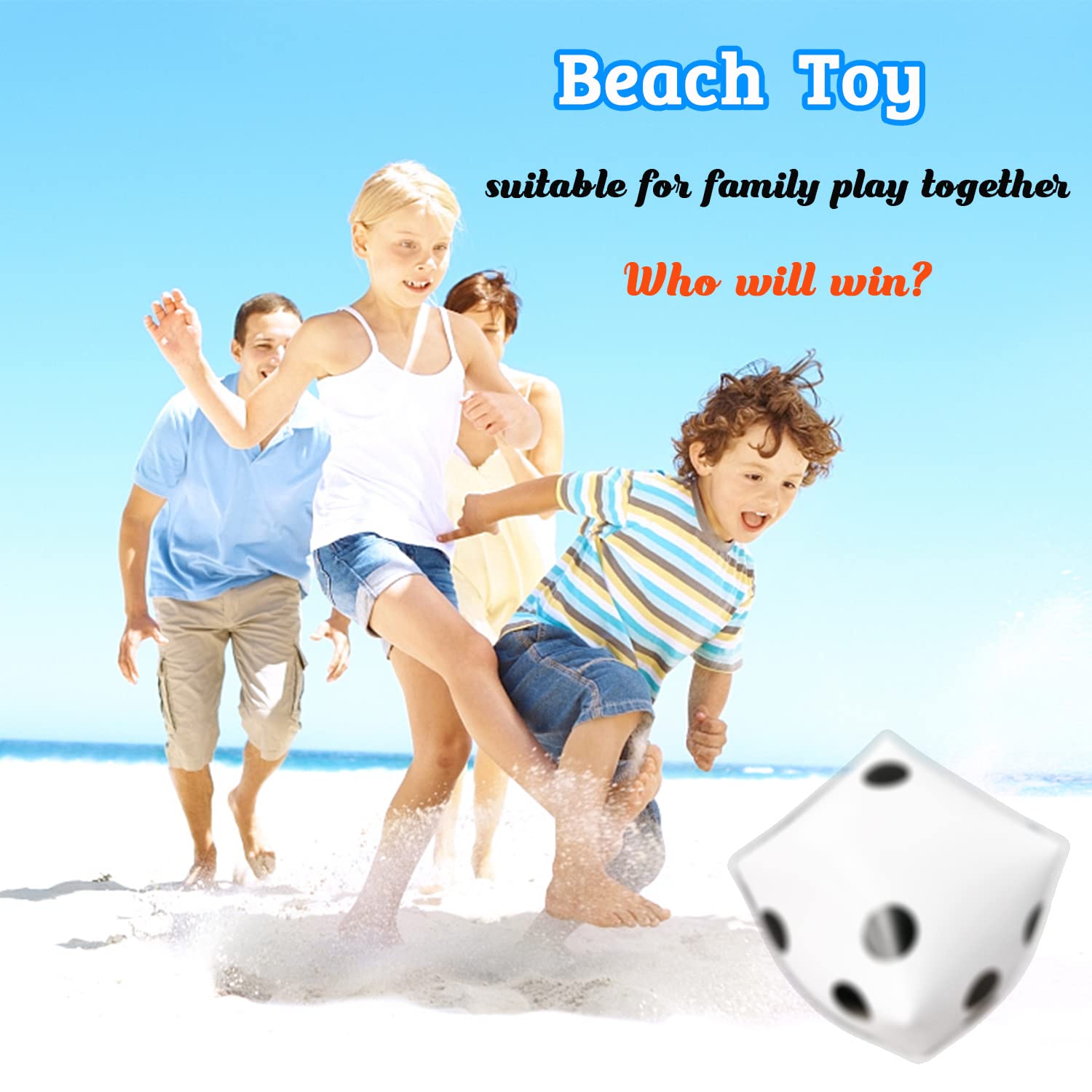 3 Pack 13 Inch Jumbo Inflatable Dice Set - Giant Fun Inflatable Dice for Indoor & Outdoor Games, Board Games, Pool Parties, Backyard Activities - Perfect for Family Game Night, Beach Parties and Yard Games