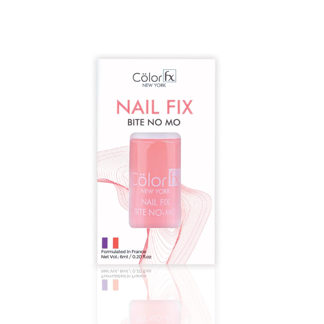 Color Fx Nail Fix Anti Nail Biting Polish - Strengthening & Hardening Nail Treatment for Adults & Kids - Strawberry Pink Nail Enamel (204-304) - Stop Nail Biting Habit for Healthy Nails at Home, School & Work
