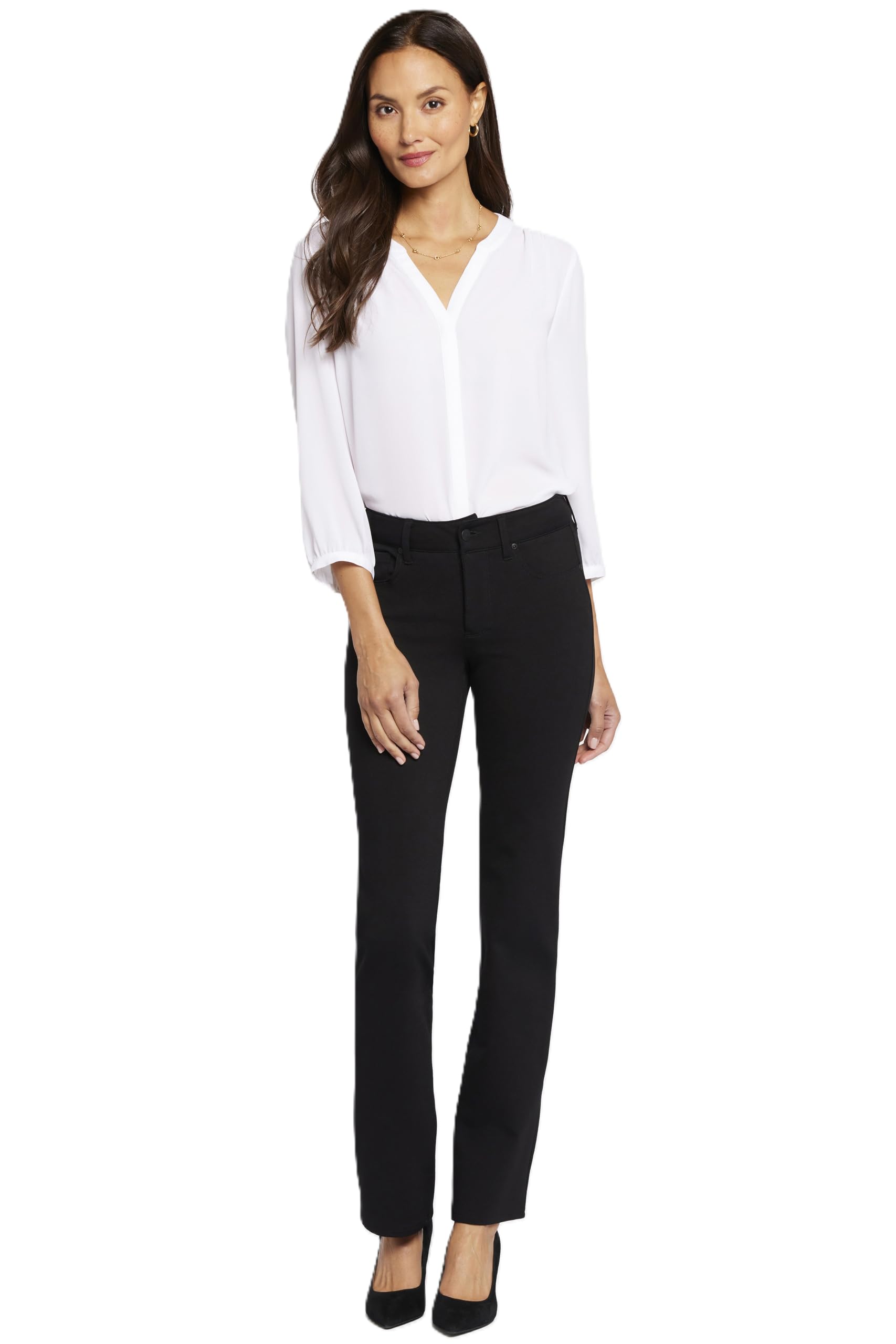 NYDJ Women’s Marilyn Straight Leg Ponte Knit Pants - Comfortable Stretch Work Pants for Office & Business Casual Wear