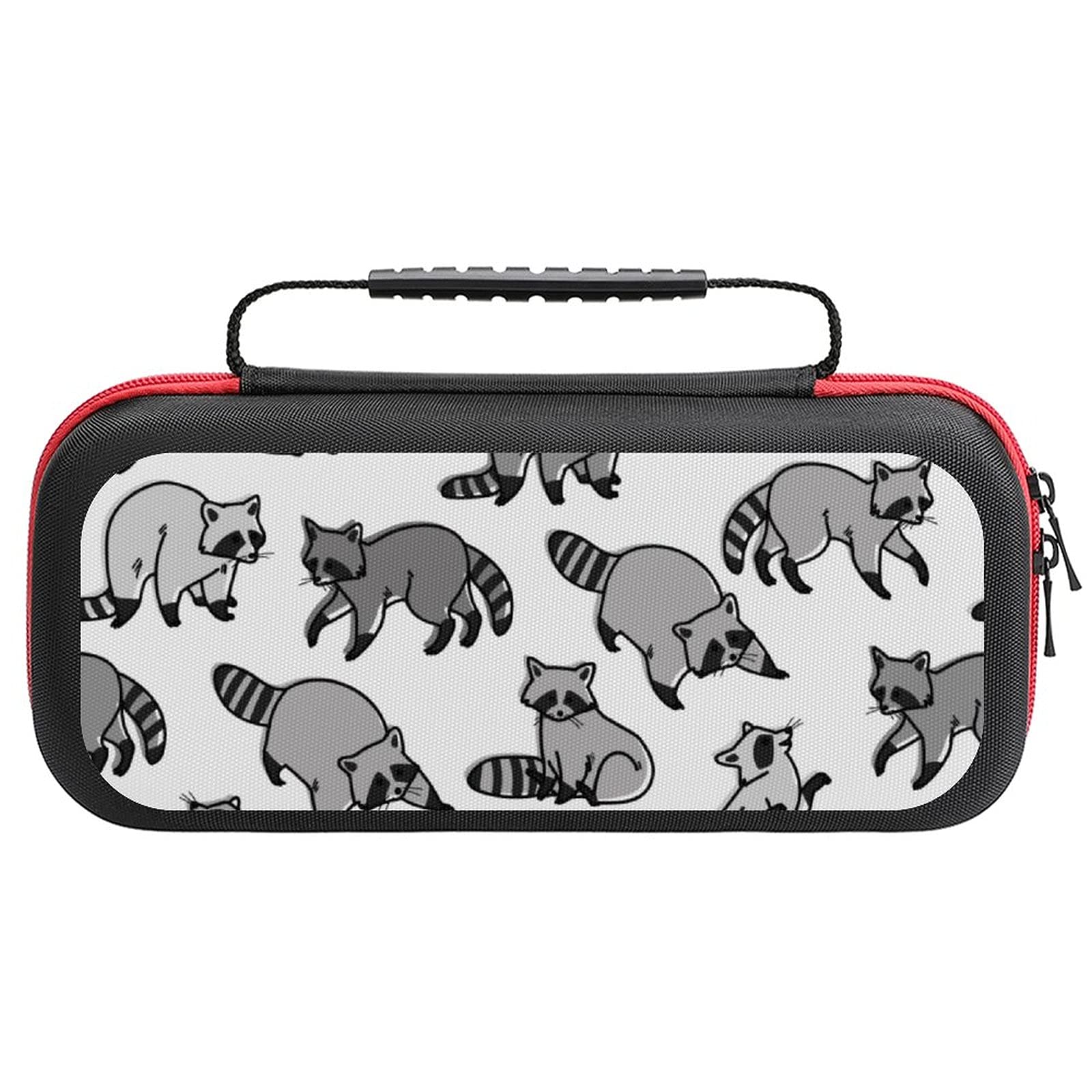 Raccoon Life Printed Travel Case for Nintendo Switch Lite - Portable Storage Bag for Console & Accessories | Perfect for Gaming On-The-Go, Commuting, and Travel Protection
