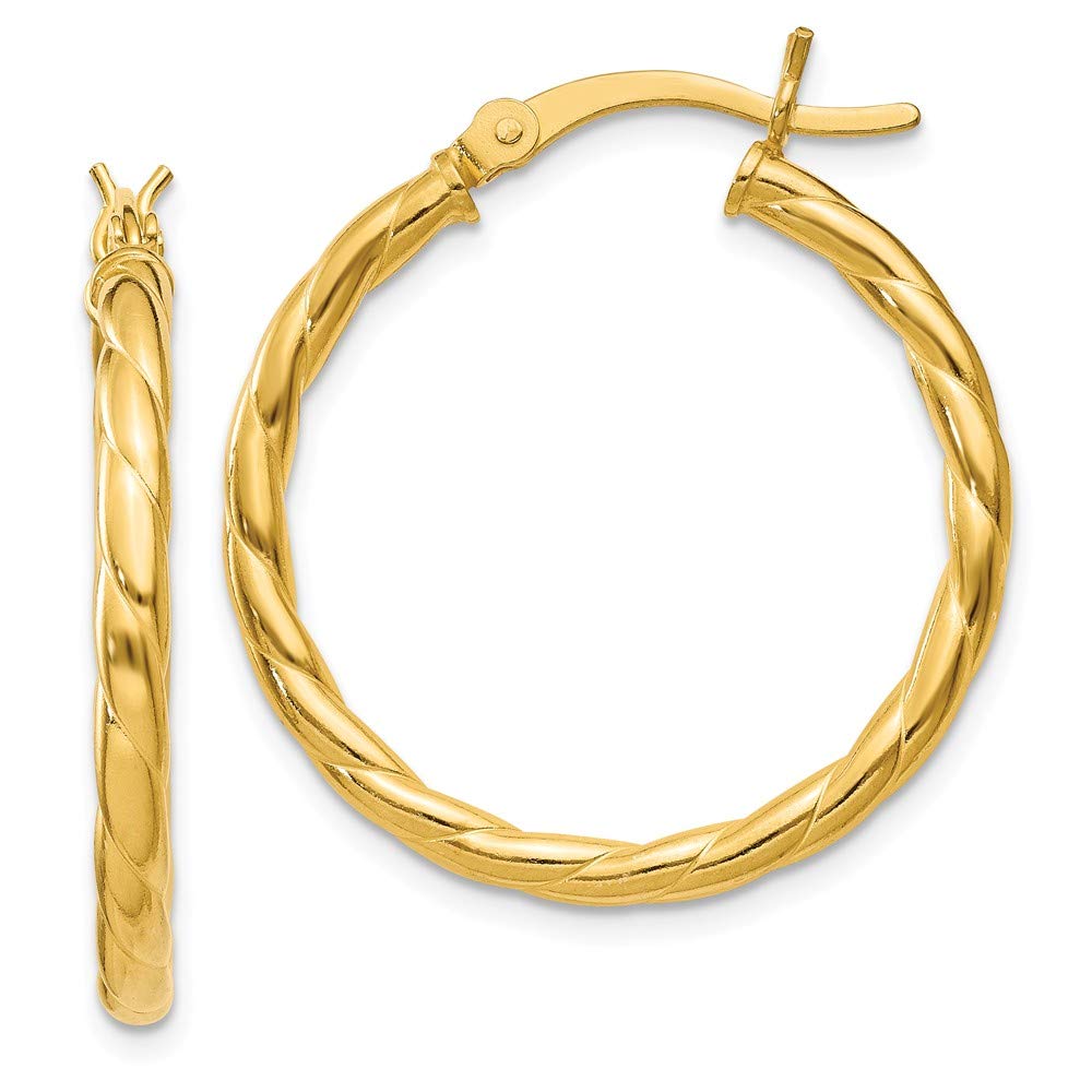 Jewels By Lux Sterling Silver Gold-Plated Twist Hoop Earrings 25mm - Elegant & Stylish for Parties, Weddings & Everyday Wear