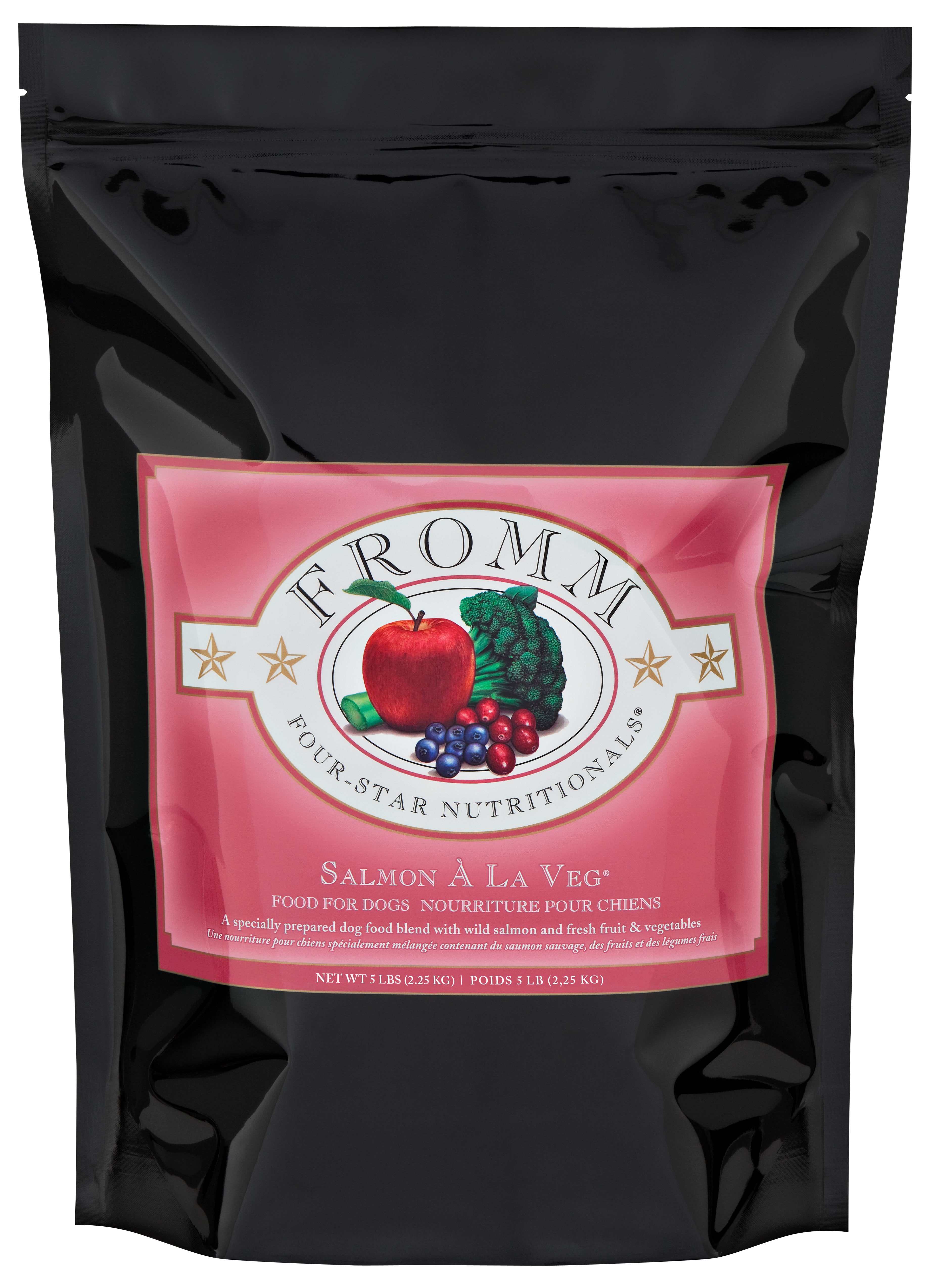Fromm Four Star Grain-Free Dry Dog Food - Salmon & Vegetable Recipe - High Protein, Natural Ingredients for Adult Dogs - Perfect for Sensitive Stomachs & Allergies - Ideal for Home Feeding & Travel