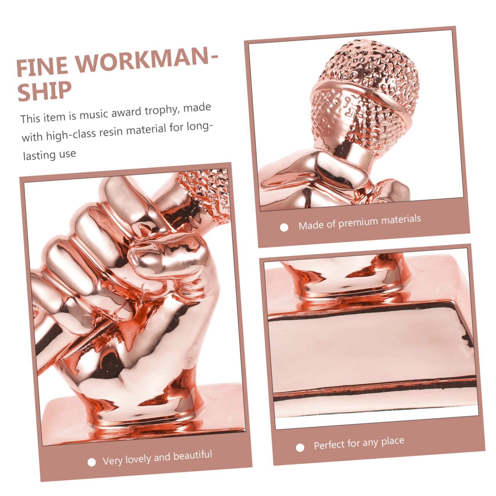 Milisten 2 Pack Copper Tone Singing Contest Trophy Souvenir - Mini Microphone Toy, Student Gifts, Radio Award, Music Competition Prize - Perfect for Karaoke Nights, Talent Shows & School Events