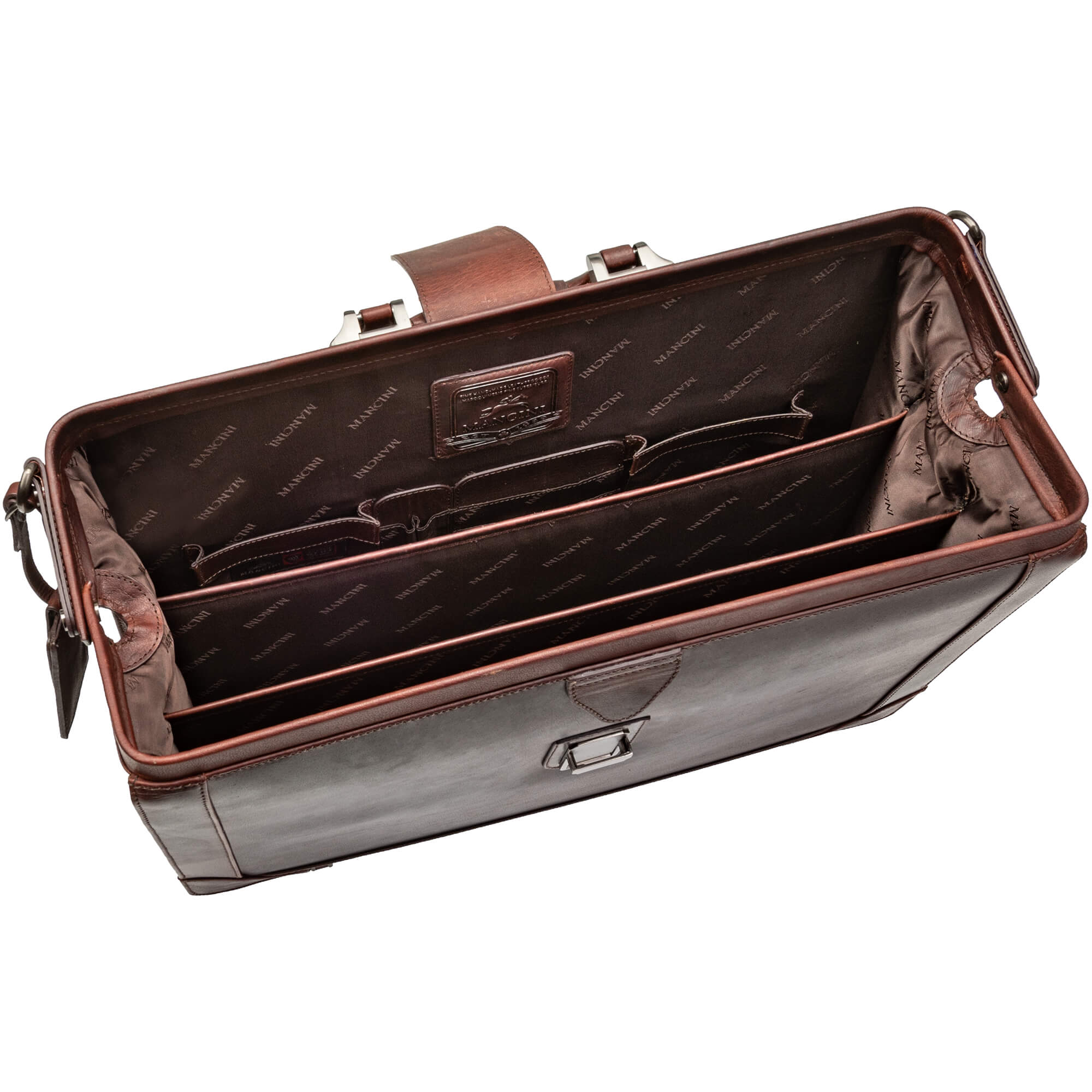 Premium Buffalo Leather Litigator Briefcase for 17.3