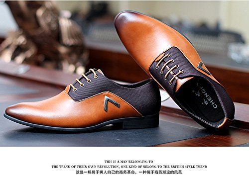 Men's Pointed Toe Oxford Dress Shoes - Genuine Leather Business Formal Loafers Slip On - Perfect for Office, Wedding & Professional Events
