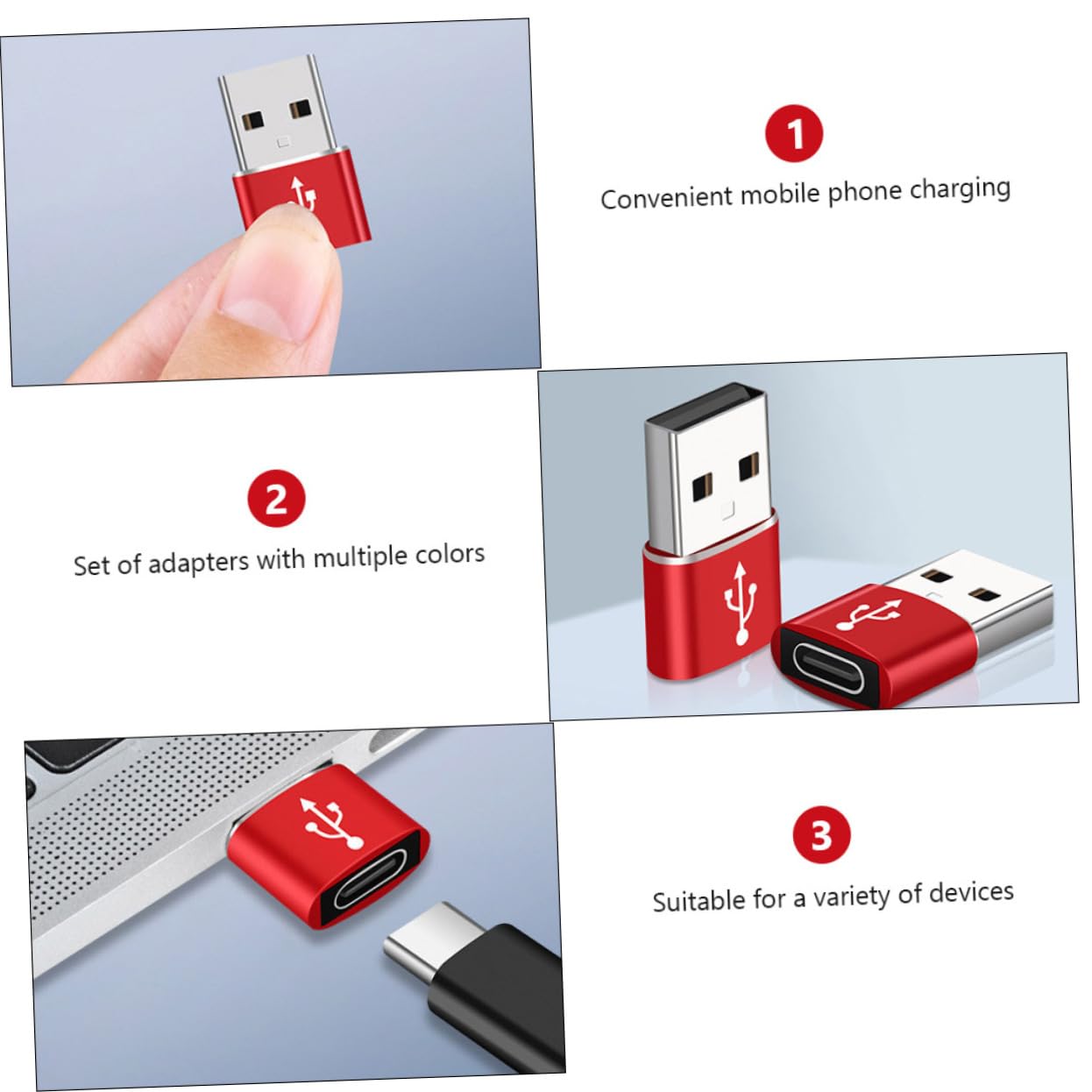 5-Pack USB C to Micro USB Adapter - Female USB C to Male Micro USB Converter - Aluminum Alloy Adapter for Laptop, Phone & Tablet - Fast Data Transfer & Charging for Travel, Office & Home Use