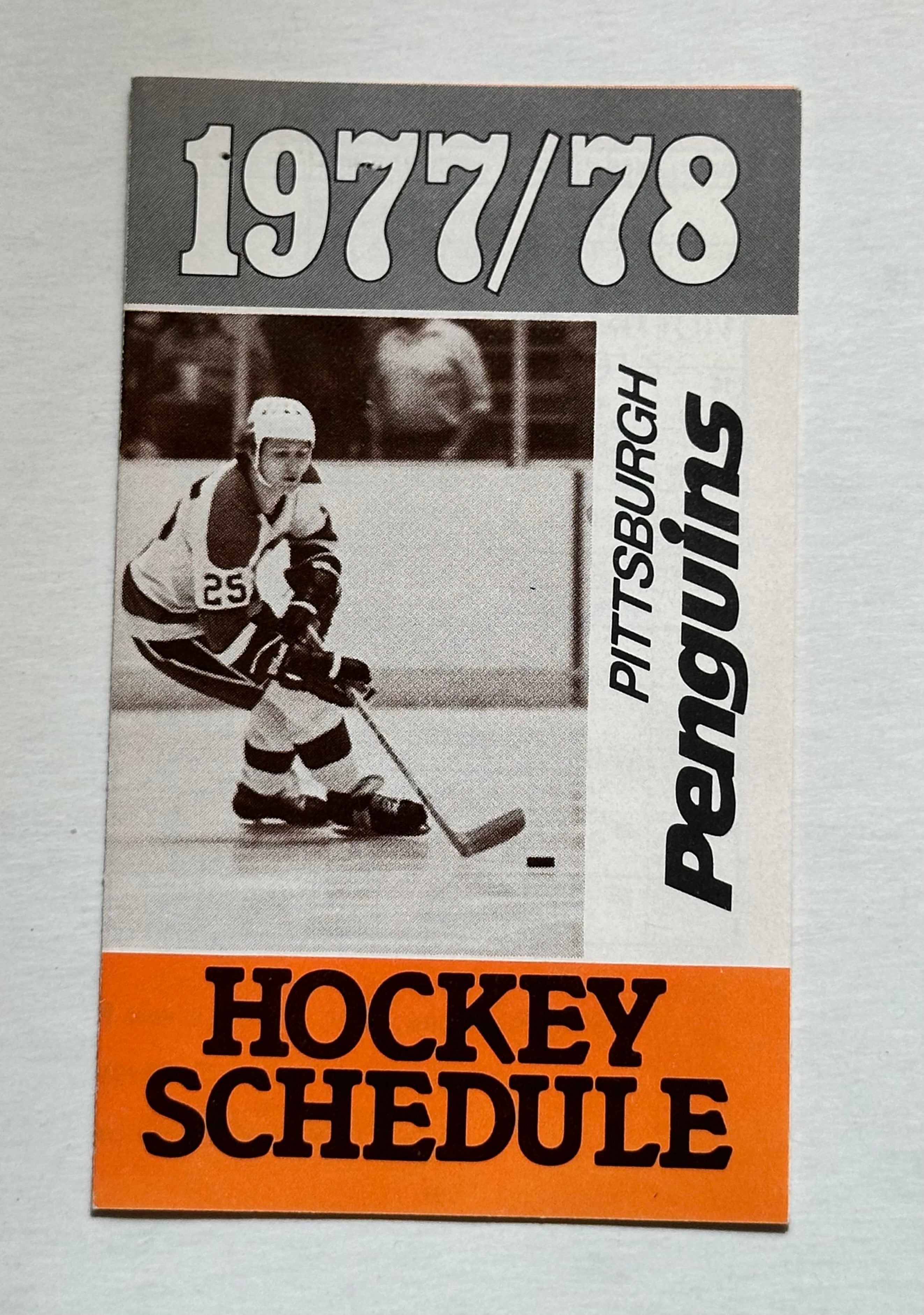 1977 Pittsburgh Penguins Hockey Pocket Schedule - Vintage NHL Collectible - Perfect for Hockey Fans, Sports Memorabilia Collectors & Gift Ideas - Use as Wall Art, Scrapbooking or Display in Man Cave