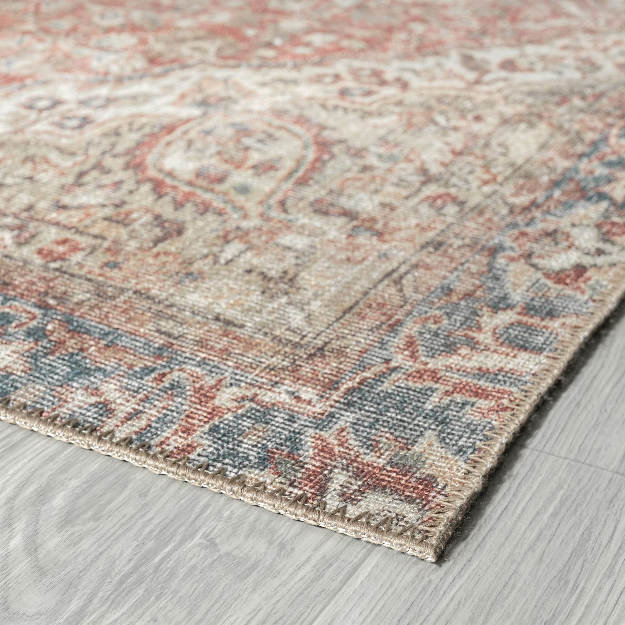 5x7 Machine Washable Traditional Area Rug - Soft Living Room, Dining Room, Bedroom Carpet | Indoor Entryway Runner | Perfect for Home Decor & High Traffic Areas