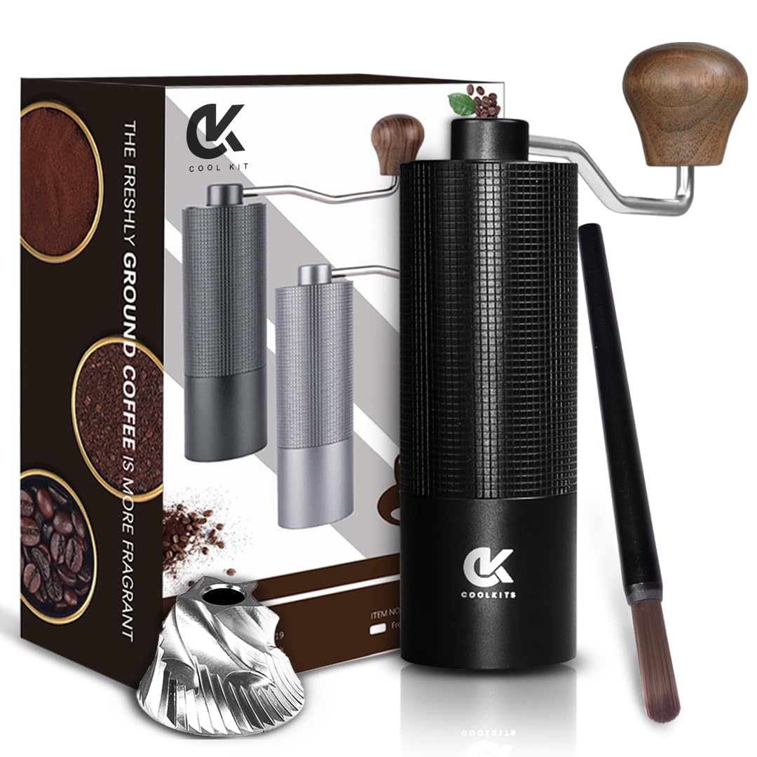 Premium Manual Coffee Grinder - Adjustable Coarse to Fine Settings, 30g Capacity with CNC Stainless Steel Conical Burr for Espresso, French Press, Pour Over - Perfect for Home, Office, Travel & Camping Coffee Lovers