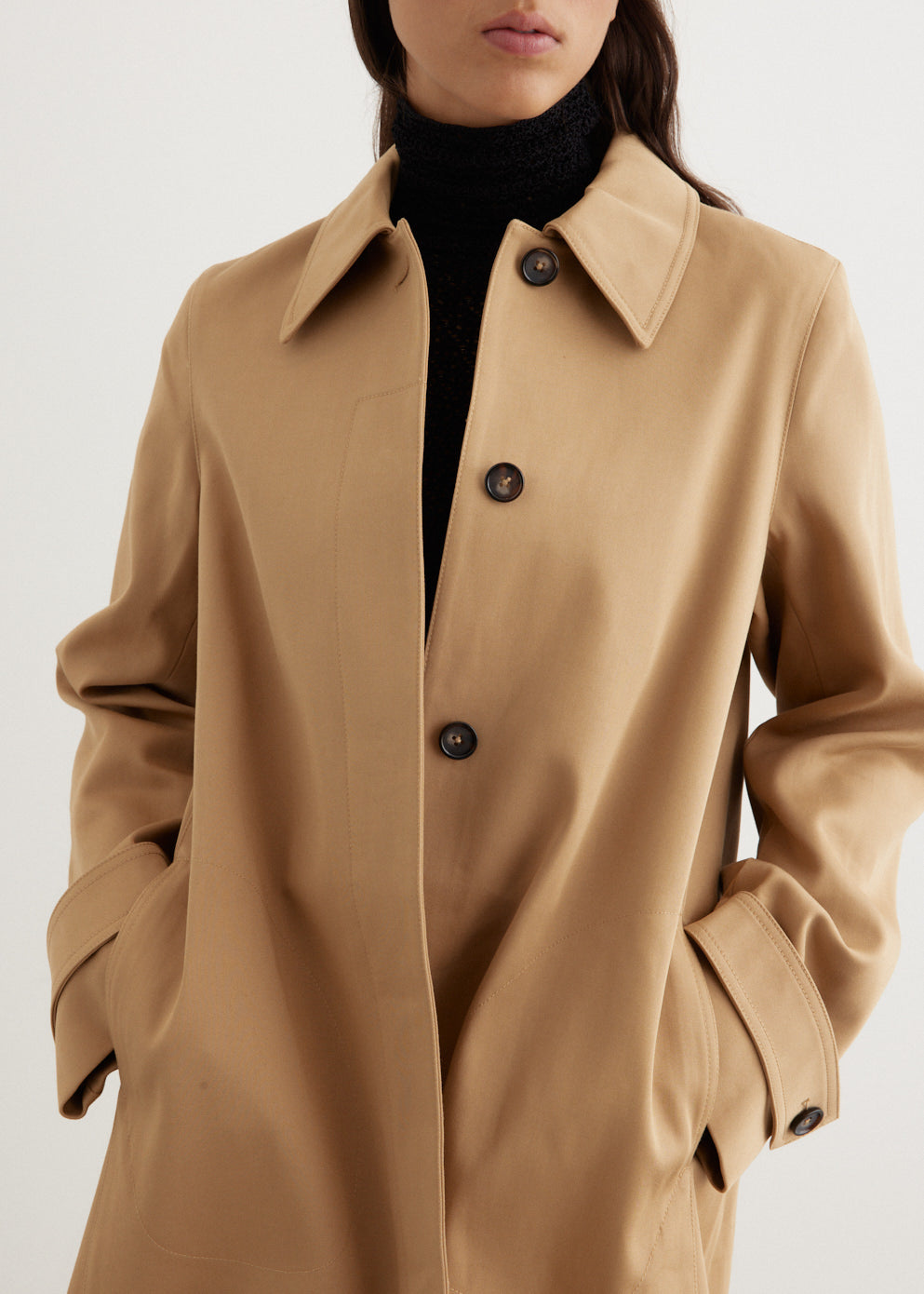 Elegant A-Line Car Coat in Caramel Brown - Women's Stylish Outerwear for Fall & Winter | Perfect for Office, Dating & Casual Outings
