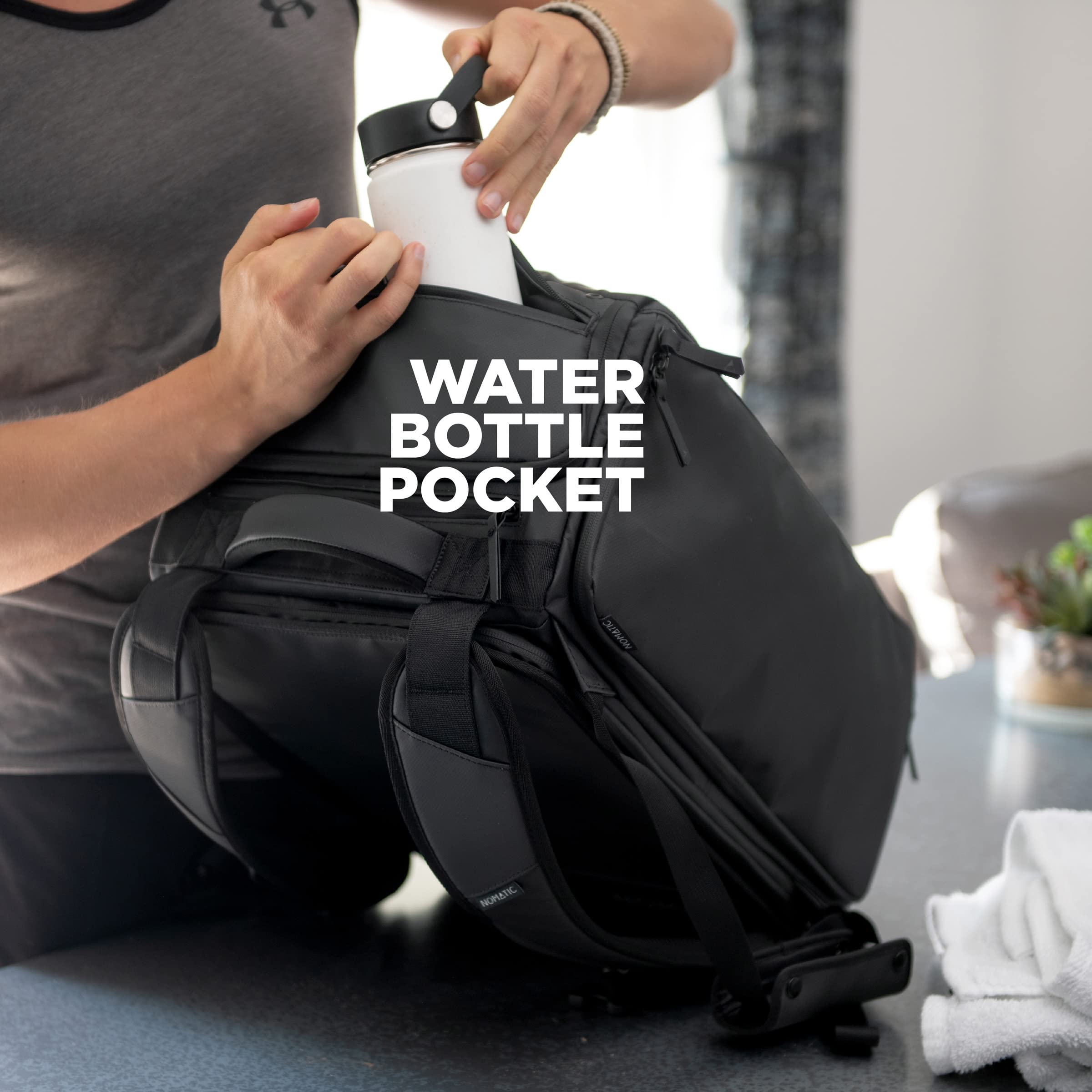 NOMATIC 40L Travel Backpack - Convertible Duffel Bag with Laptop Compartment | TSA Approved Carry-On for Airplane Travel | Waterproof & Durable for Business Trips, Weekend Getaways & Daily Commute