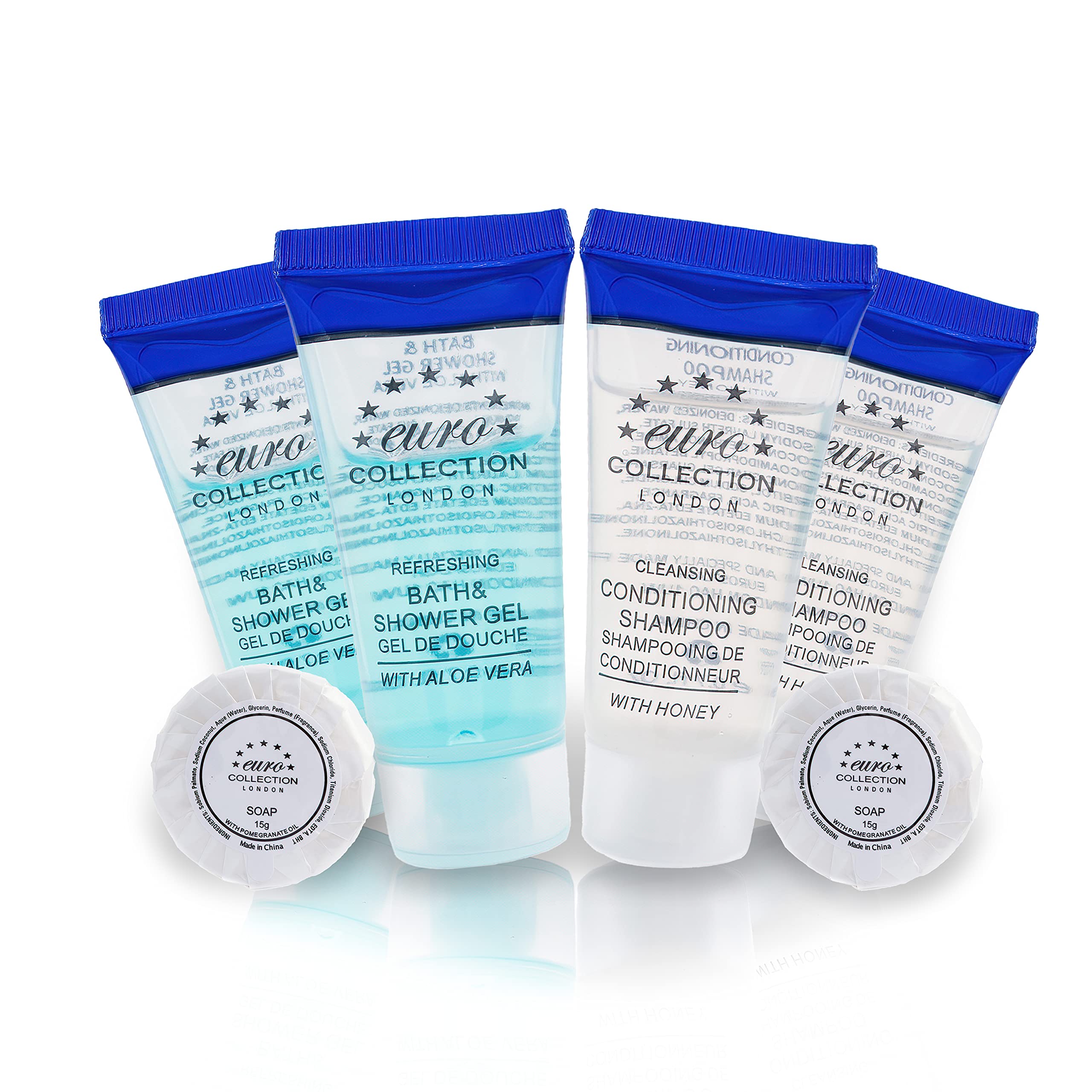 Anti-Dandruff Conditioning Shampoo & Body Wash for Normal, Dry & Sensitive Skin - Travel Size 20ml/15g Mini Soap Tubes - Perfect for Hotels, B&Bs, Guest Houses - EuroSplash Pack of 30 (10 Each) - Ideal for Travel, Gym & On-the-Go Hygiene