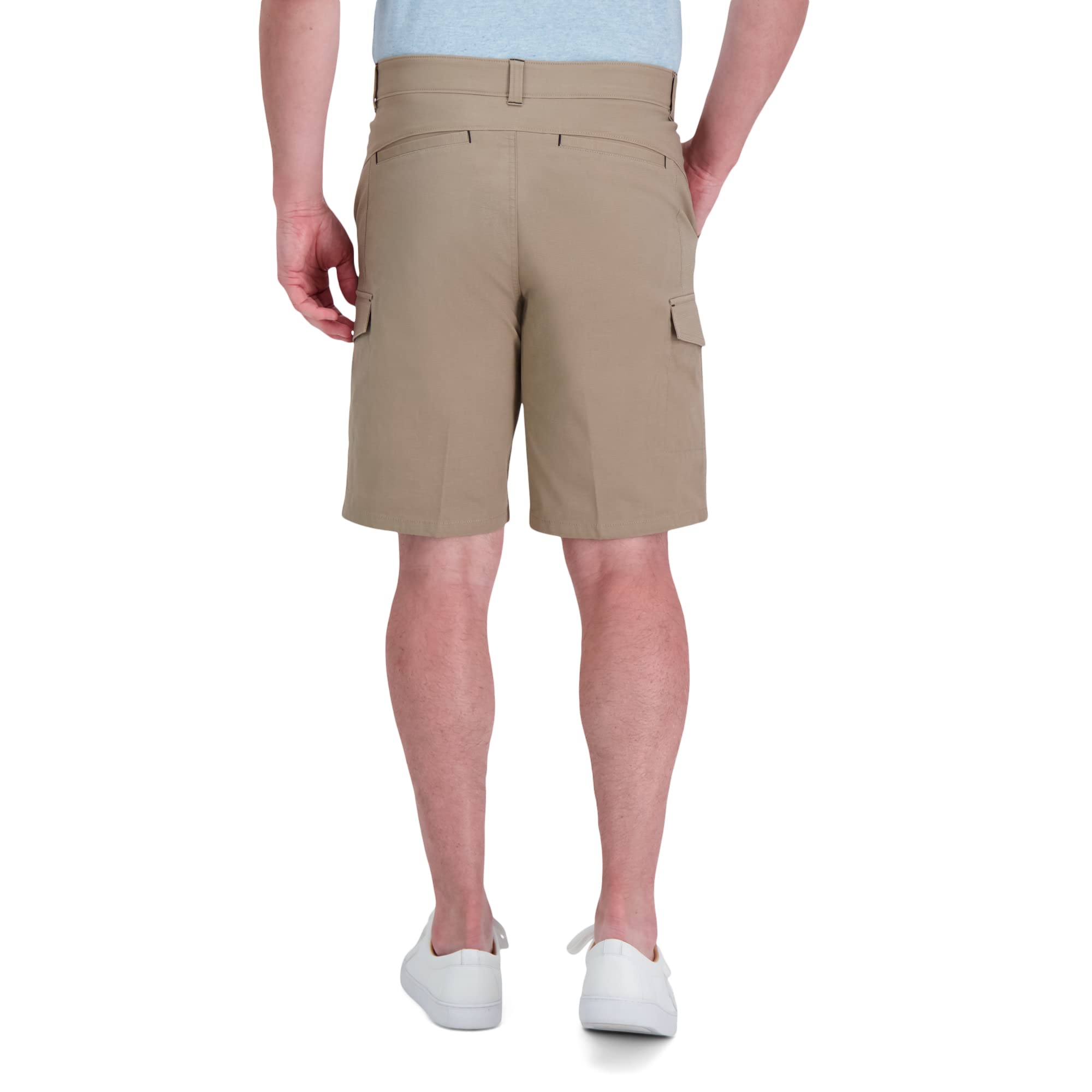 Haggar Men's Comfort Cargo Utility Shorts - Stretch Fit, Multiple Pockets (Regular & Big Tall Sizes) | Perfect for Outdoor Activities, Travel & Casual Wear