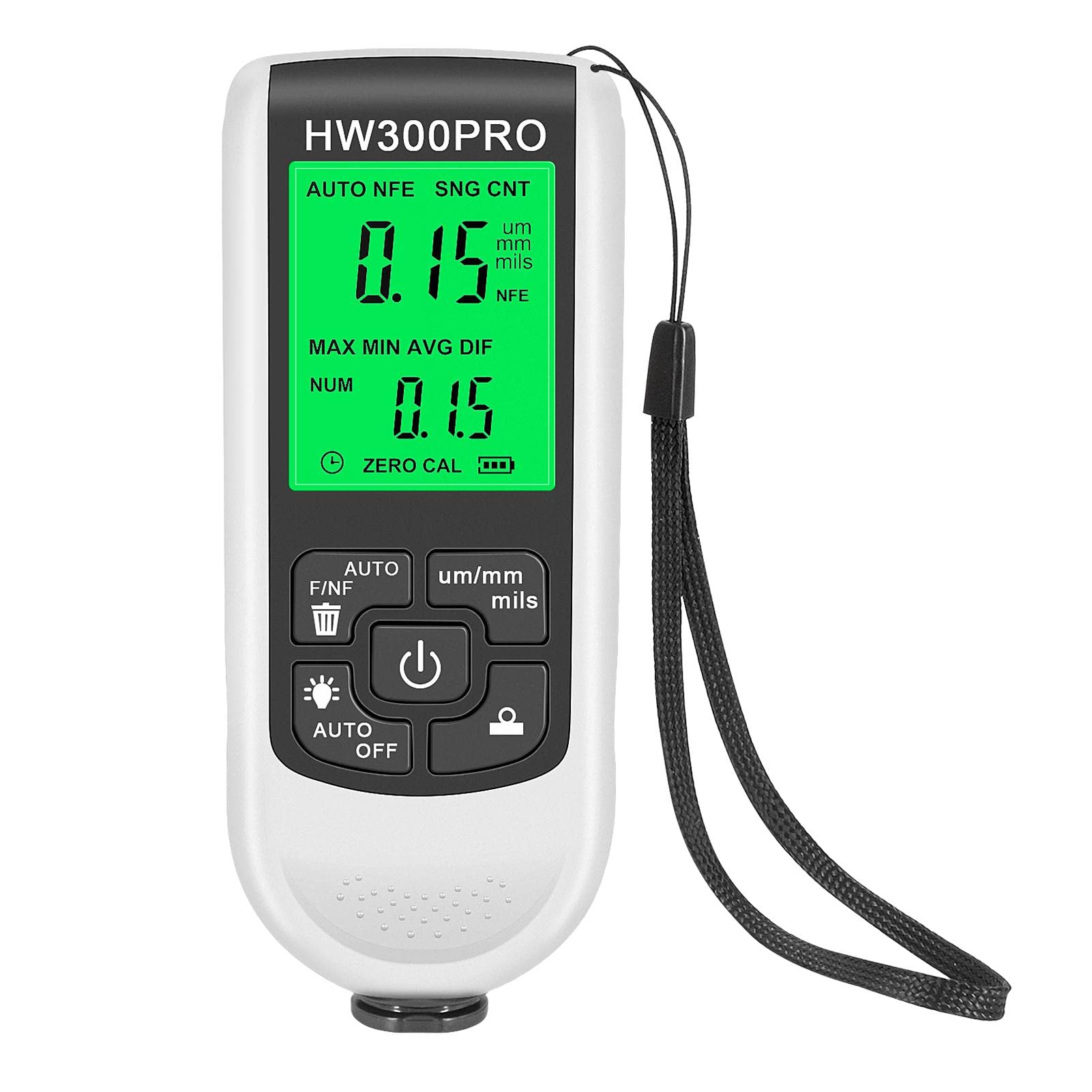 EMVANV Digital Paint Thickness Gauge - Auto Body Coating Meter with LCD Display & Zero Calibration - Perfect for Car Detailing, Auto Repair & Industrial Coating Measurement (White)