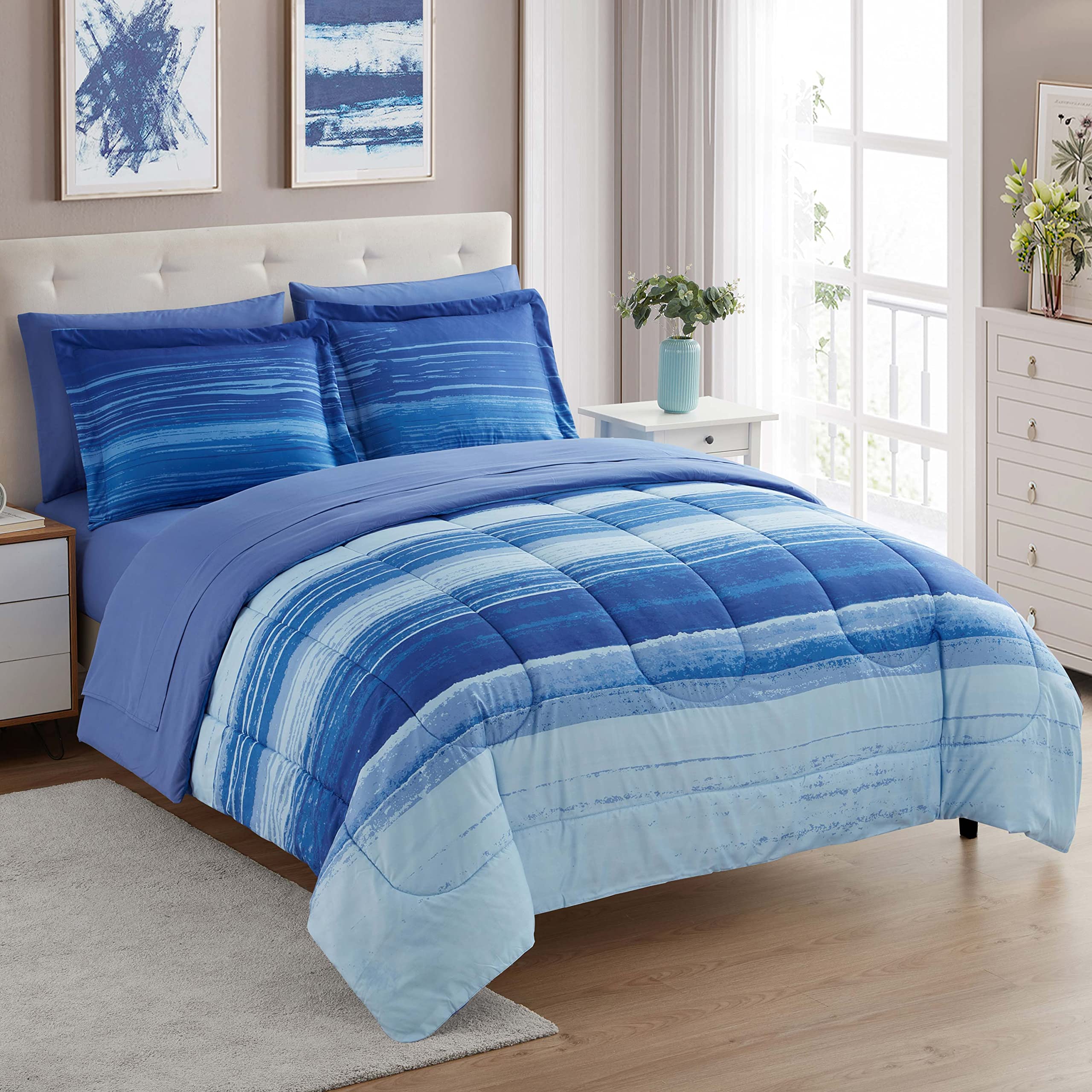 Sweet Home Collection 5-Piece Comforter Set - All-Season Soft Down Alternative Blanket & Luxurious Microfiber Bed Sheets in Solid Color (Siena, Twin) - Perfect for Bedroom Decor, Guest Rooms, Dorm Essentials and Cozy Home Comfort