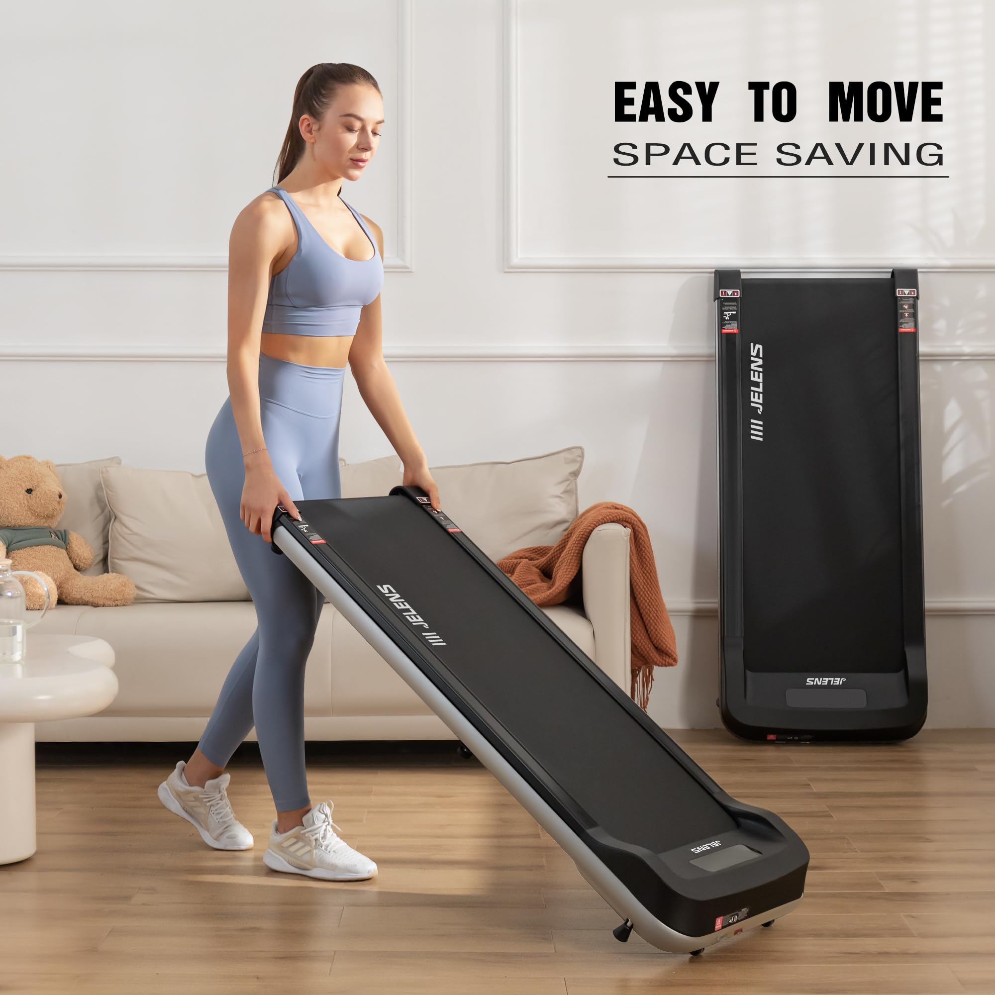 2 in 1 Walking Pad Treadmill for Home & Office - Under Desk Treadmill with Remote Control, 2.5HP Portable Walking/Jogging Machine, LED Display - Perfect for Small Spaces, Workouts While Working, Home Gym & Apartment Fitness
