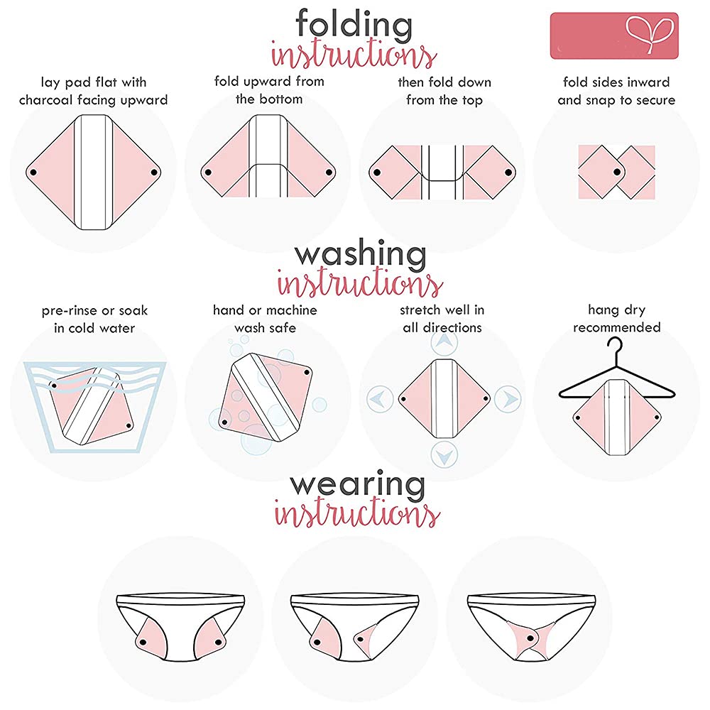 7pc Bamboo Reusable Sanitary Pads Set with Free Wet Bag - Eco-Friendly Menstrual Pads for Comfort & Travel