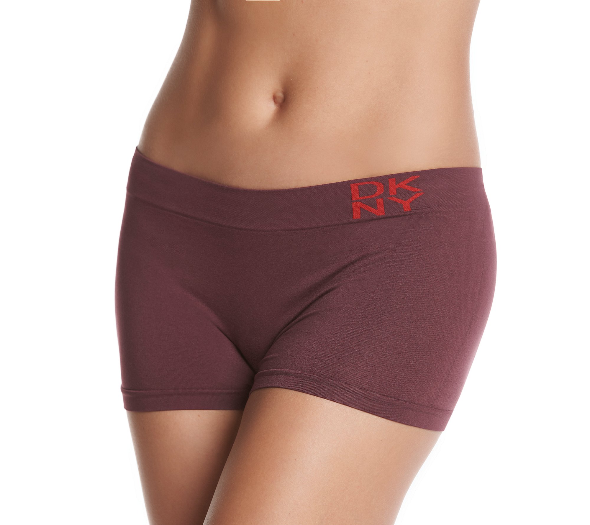 DKNY Energy Seamless Boyshorts - Women's Comfortable Underwear, Red, Size Small | Perfect for Yoga, Workout & Everyday Wear