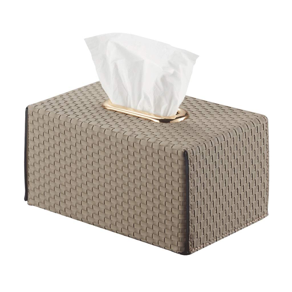 Hand-Woven Bamboo Tissue Box Cover Holder - Rectangular Gray Tissue Box Organizer for Living Room & Bedroom (7.67x4.52x3.93in) - Perfect for Home Decor, Office Desk & Bathroom Storage