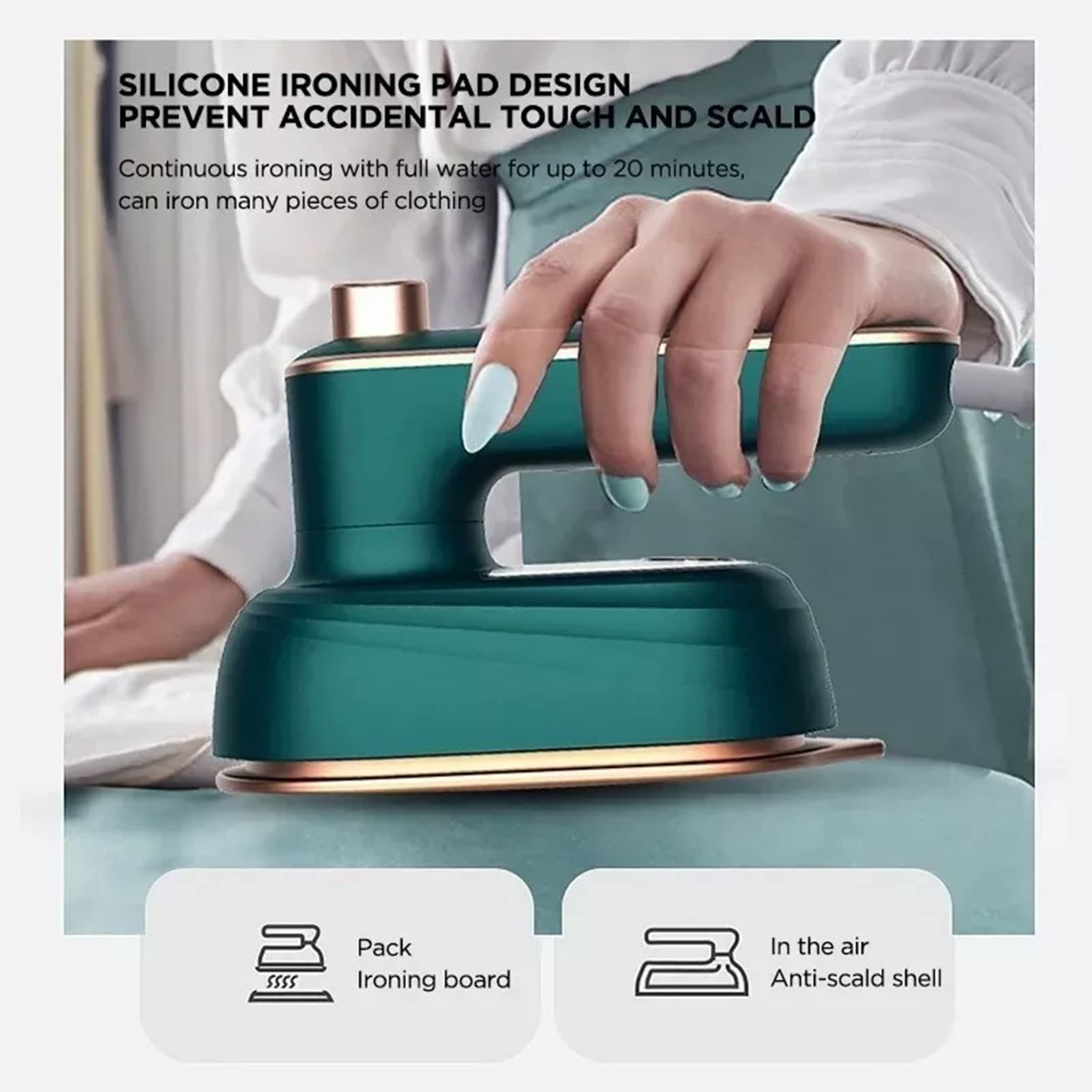 TOPINCN 2-in-1 Steam Iron & Dry Iron, 33W Portable Handheld Electric Iron with Rotating Handle for Clothes - Perfect for Travel, Home Use & Quick Wrinkle Removal (110V)