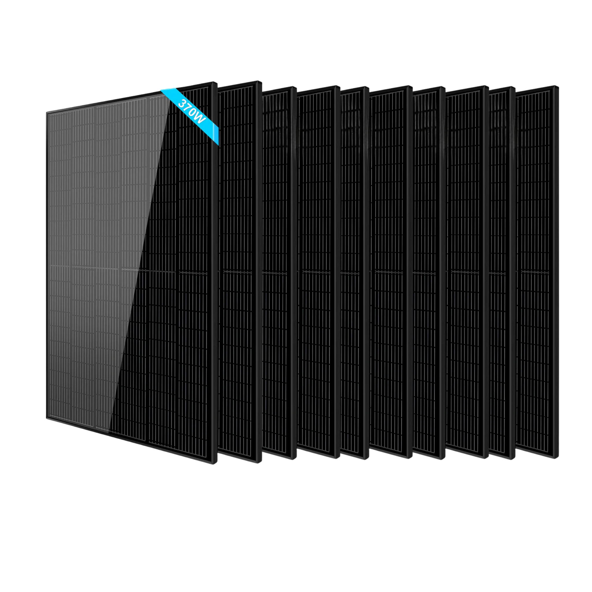 SunGoldPower 370W Monocrystalline Black PERC Solar Panel - High Efficiency 370 Watt Solar Module for Home, RV & Off-Grid Power Systems | Durable Weather-Resistant Design for Residential & Commercial Solar Projects