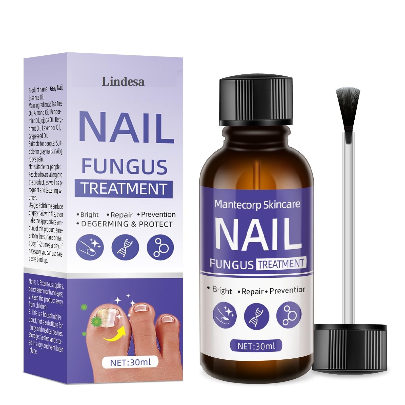 Extra Strength Toenail Fungus Treatment - 30ml Fast-Acting Solution for Athlete's Foot, Thick, Discolored & Damaged Nails - Safe & Gentle Formula for Men & Women | Perfect for Gym-Goers, Athletes & Daily Foot Care