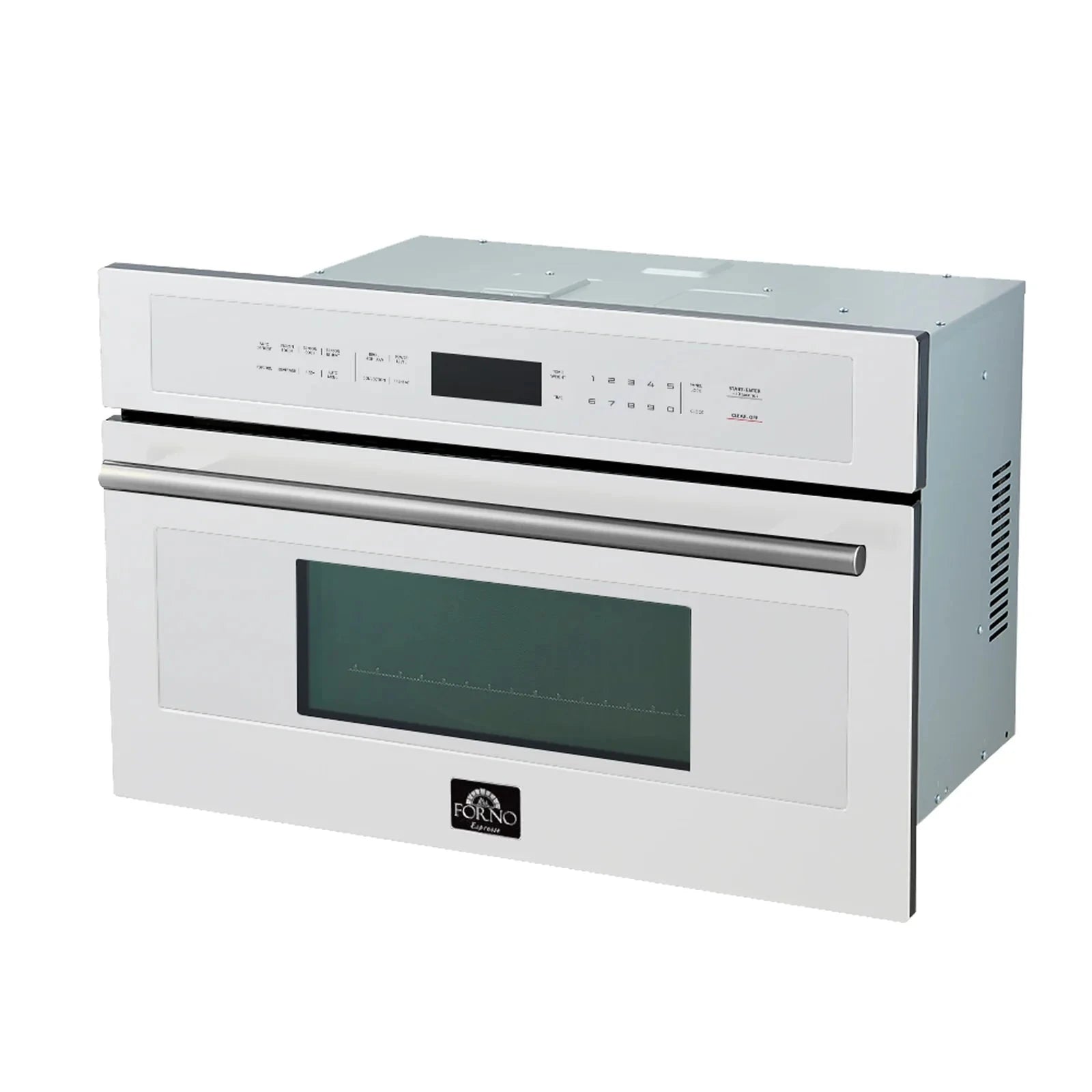 Forno Oliena FMWDR3093 30-Inch White Microwave Oven with Stainless Steel Handle - 30WHT Compact Countertop Microwave for Small Kitchens, Dorms & Office Break Rooms