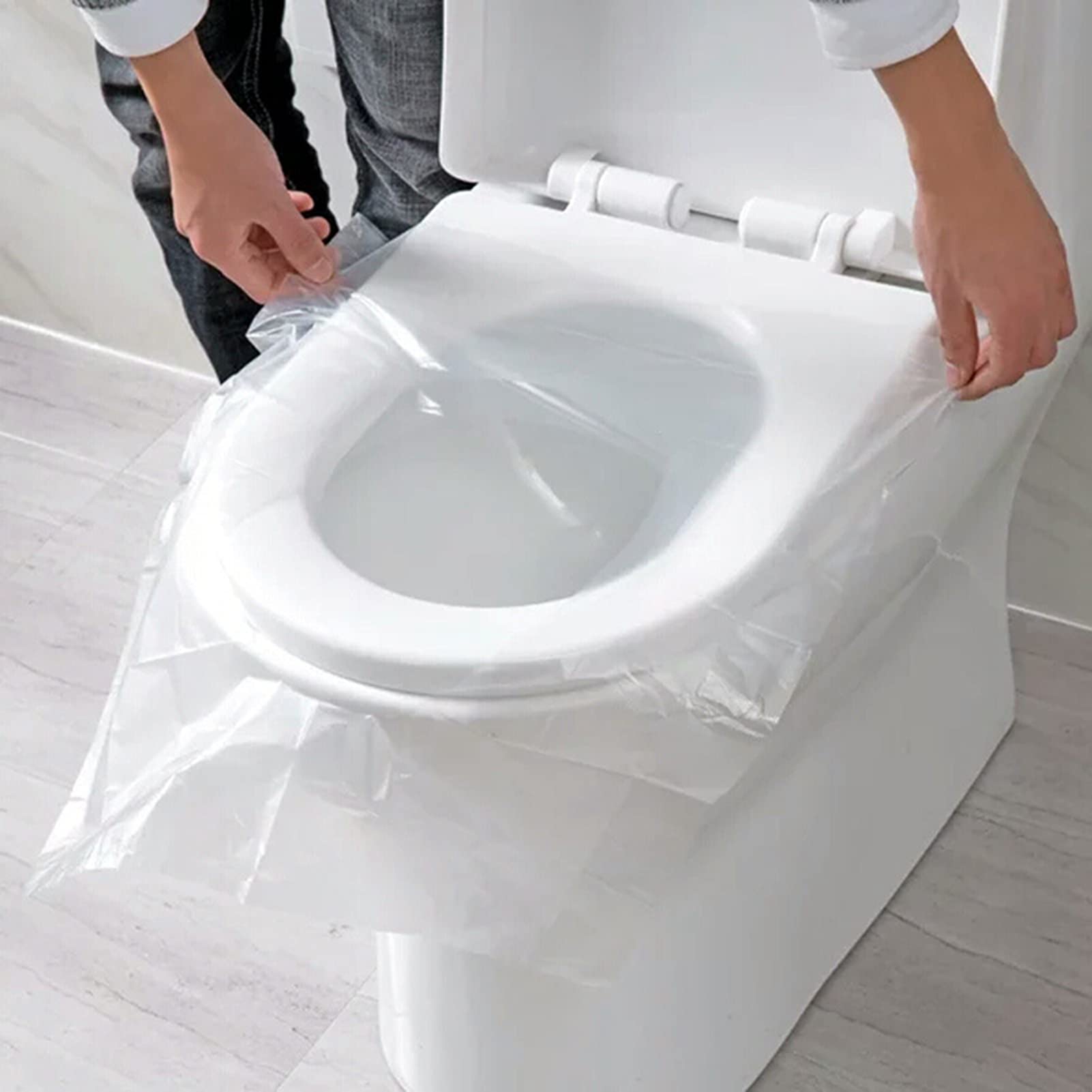 Disposable Toilet Seat Covers - Flushable & Portable Toilet Liners for Travel, Camping & Public Restrooms - Hygienic Toilet Protector Mats for Home & Office Use