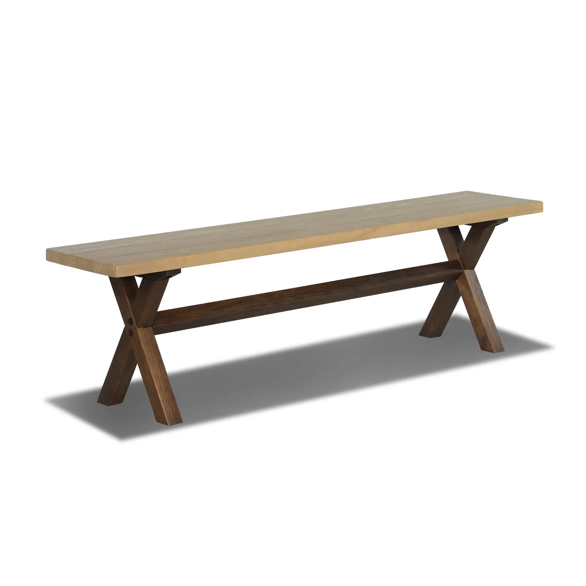 Solid Wood Bench - Cascais Style Handcrafted Wooden Bench for Patio, Garden, or Entryway - Durable & Weather-Resistant Outdoor Seating