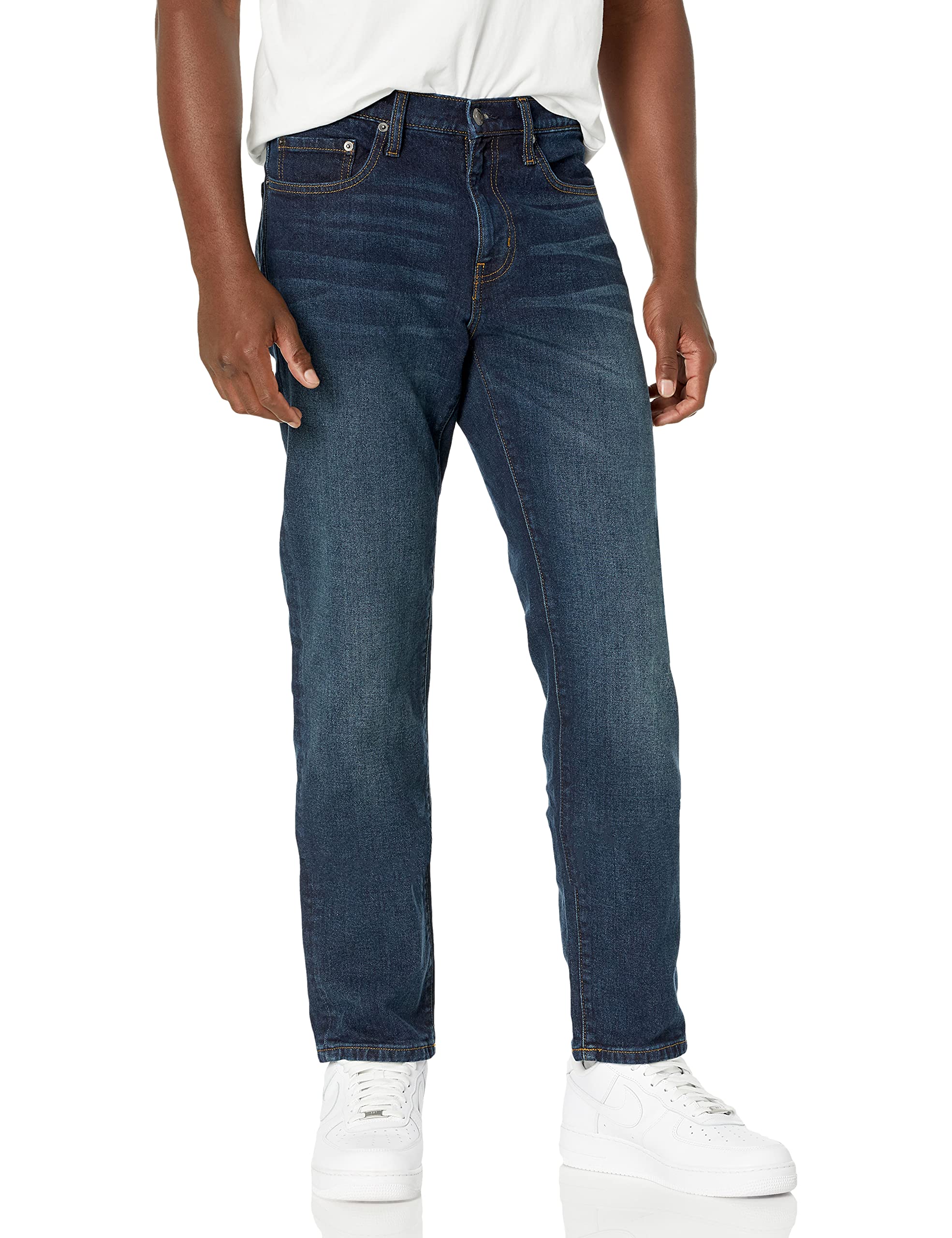 Amazon Essentials Men's Straight-Fit Stretch Jean - Comfortable & Durable Denim Pants for Casual Wear, Work & Everyday Use