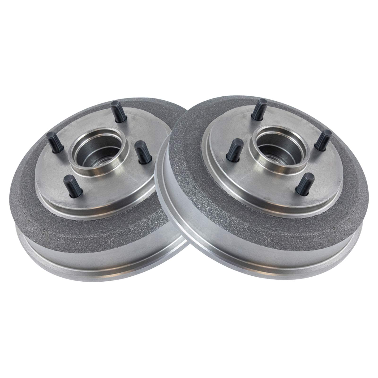TRQ Rear Brake Drum Pair Set - Compatible with 2000-2008 Ford Focus - Durable Replacement for Smooth Braking Performance - Perfect for City Driving & Daily Commutes
