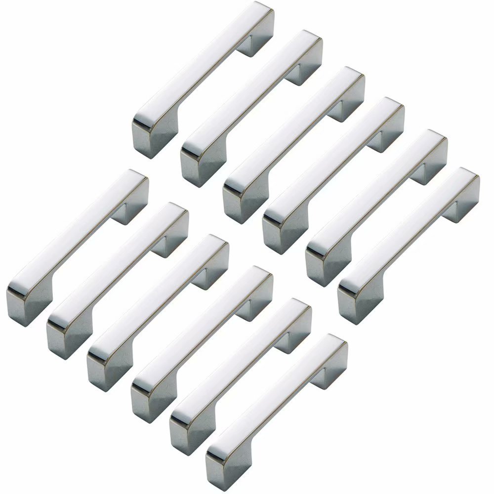 12PCS Polished Chrome Modern Cabinet Handles - Elegant Drawer Pulls for Kitchen Cabinets, Dressers & Furniture (3.5