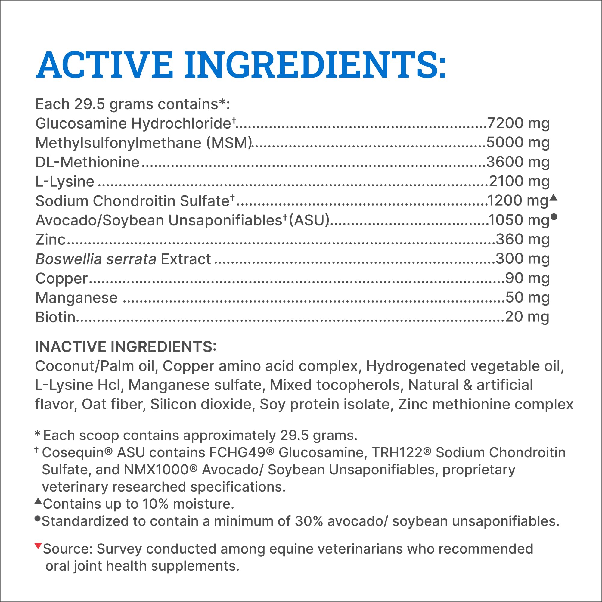 Nutramax Laboratories Cosequin ASU Joint & Hoof Pellets - Glucosamine, Chondroitin, MSM & Biotin Supplement for Horse Joint Health (1200g) - Supports Mobility & Hoof Strength for Active & Senior Horses