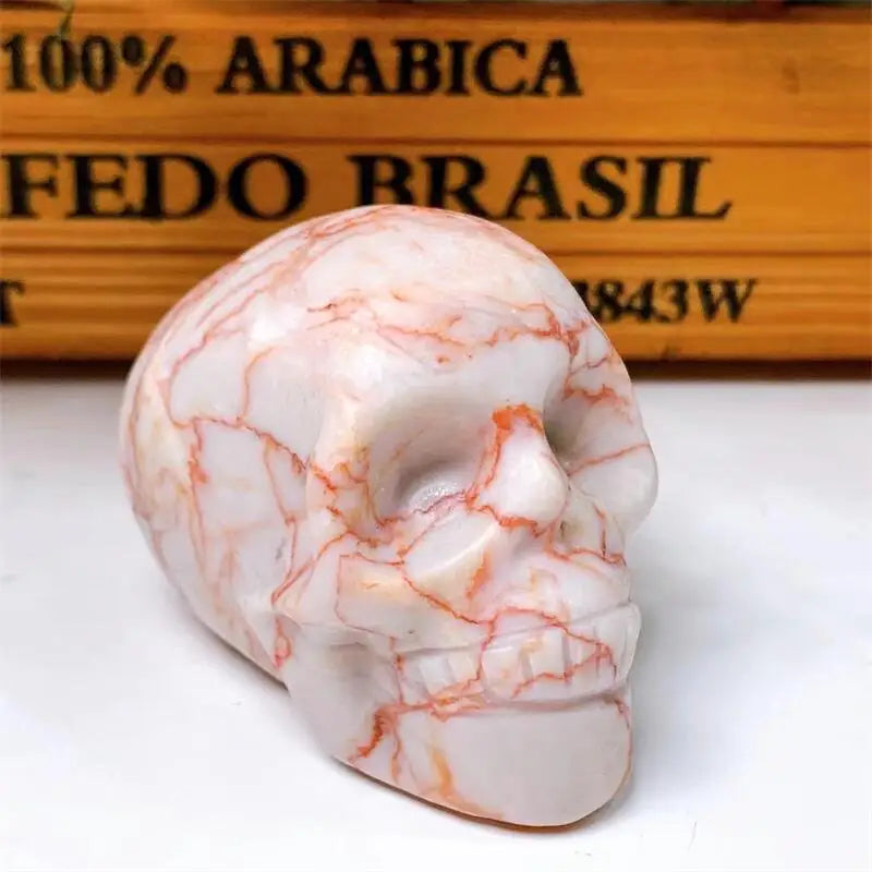 4.5cm Natural Crystal Skull Carving - Polished Healing Stone Statue for Feng Shui, Reiki & Wicca Decor | Handmade Gemstone Craft for Meditation, Spiritual Healing & Home Decoration (1 Piece)