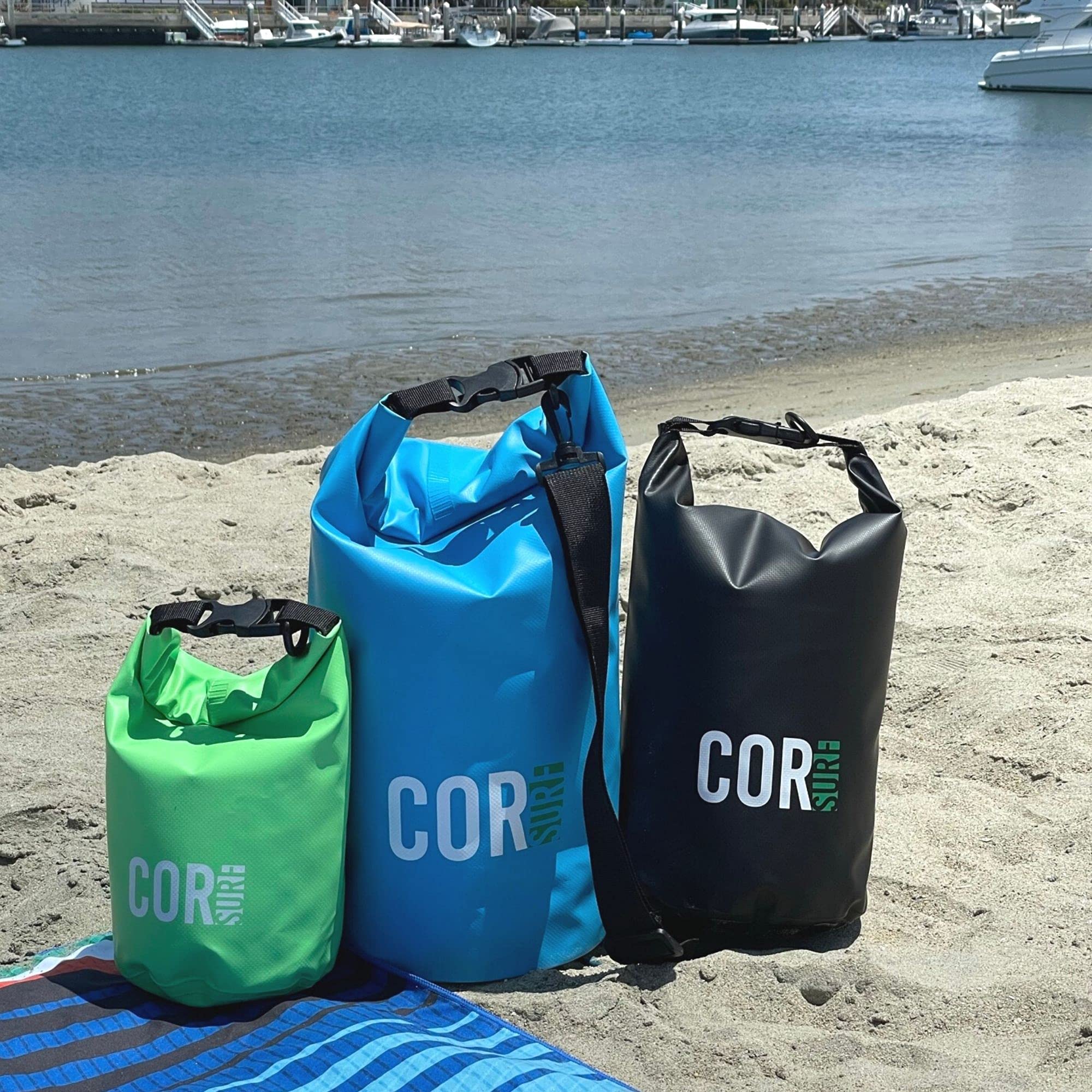 Waterproof Dry Bag 3L 5L 10L 15L - Roll Top Sack for Kayaking, Rafting, Boating, Swimming | Keep Gear Dry for Camping, Hiking, Beach & Fishing | COR Surf Floating Waterproof Dry Bag for Outdoor Adventures
